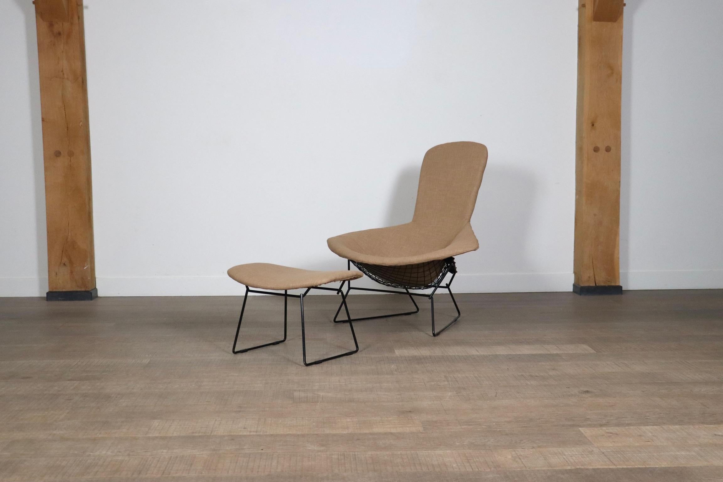 Harry Bertoia for Knoll, ‘bird’ easy chair with ottoman for Knoll International, Italy 1960s

Designed by Bertoia as part of his 1952 collection for Knoll, the Bird Chair’s sculptural form, distinctive silhouette, and graceful manipulation of