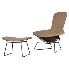 Early Edition Bird Chair With Ottoman By Harry Bertoia For Knoll, Italy 1960s