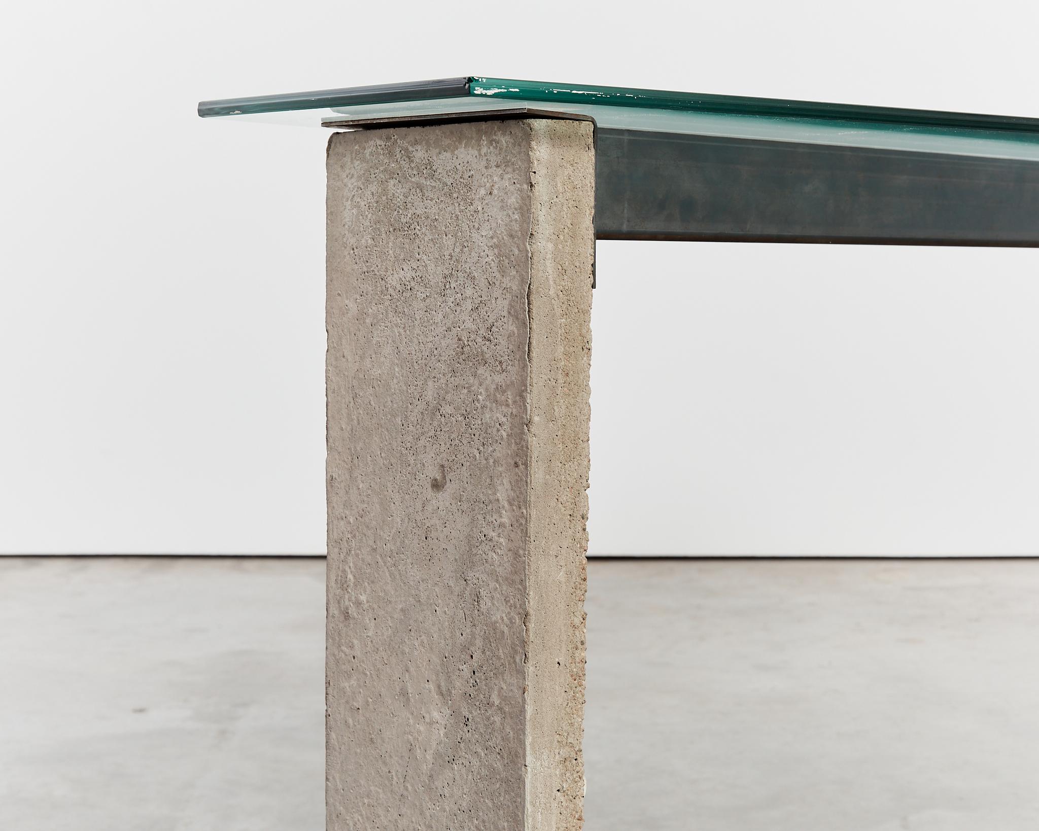Early edition brutalist concrete steel desk by Jonas Bohlin For Sale 5