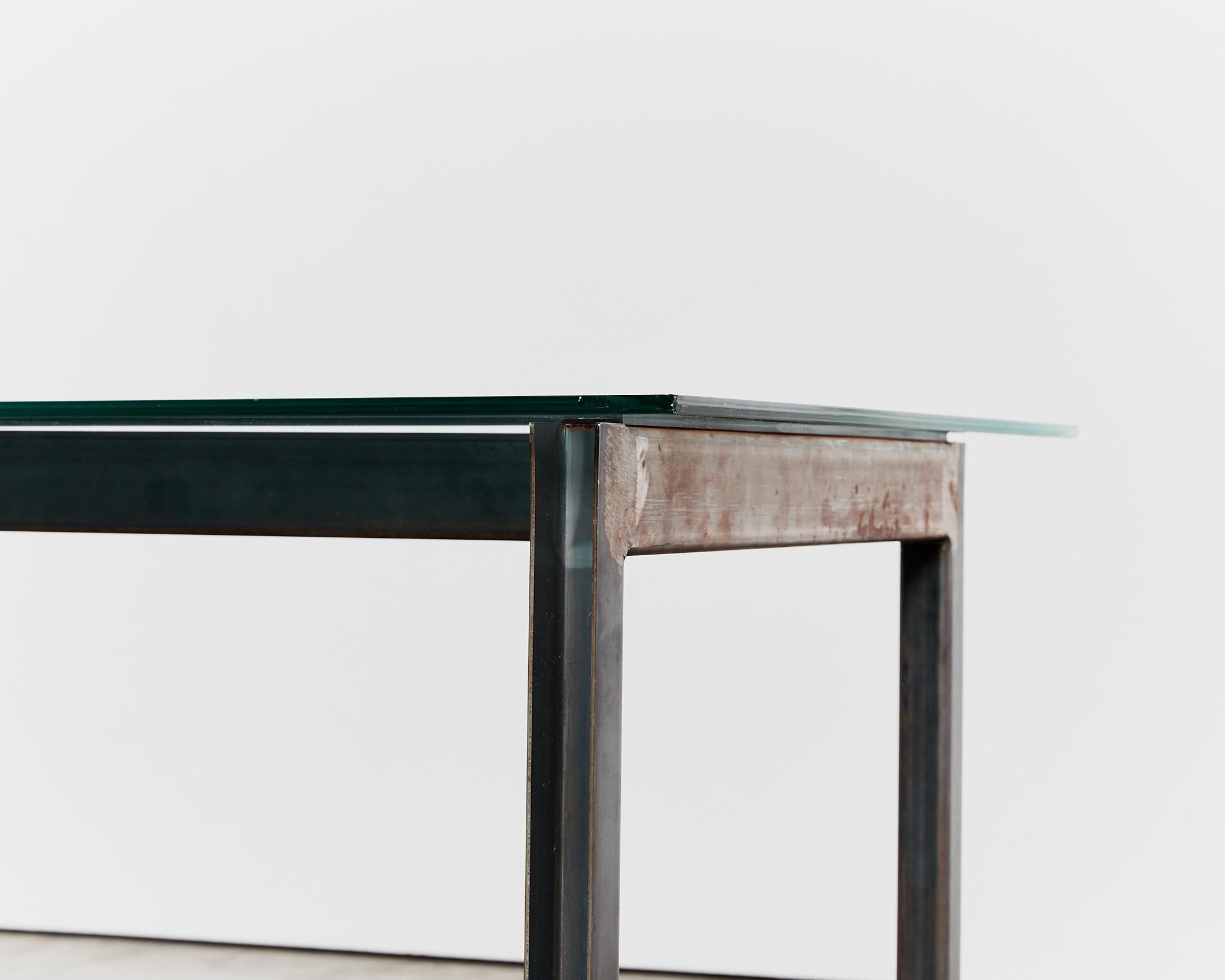 20th Century Early edition brutalist concrete steel desk by Jonas Bohlin For Sale