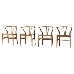 Early edition CH24 dining chairs by Hans Wegner for Carl Hansen, Denmark 1950s