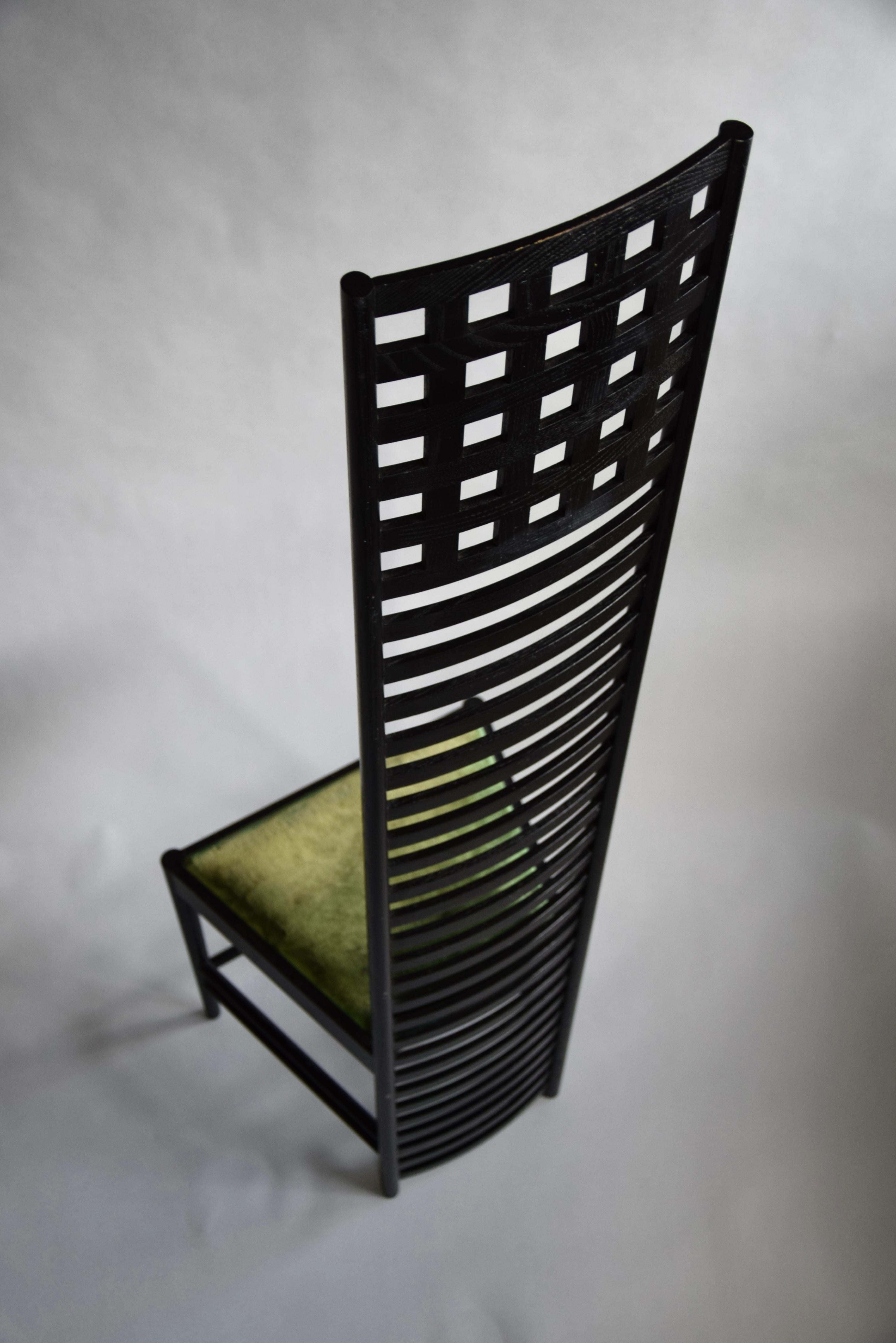 Arts and Crafts Early Edition Charles Rennie Mackintosh Hill House Chair by Cassina