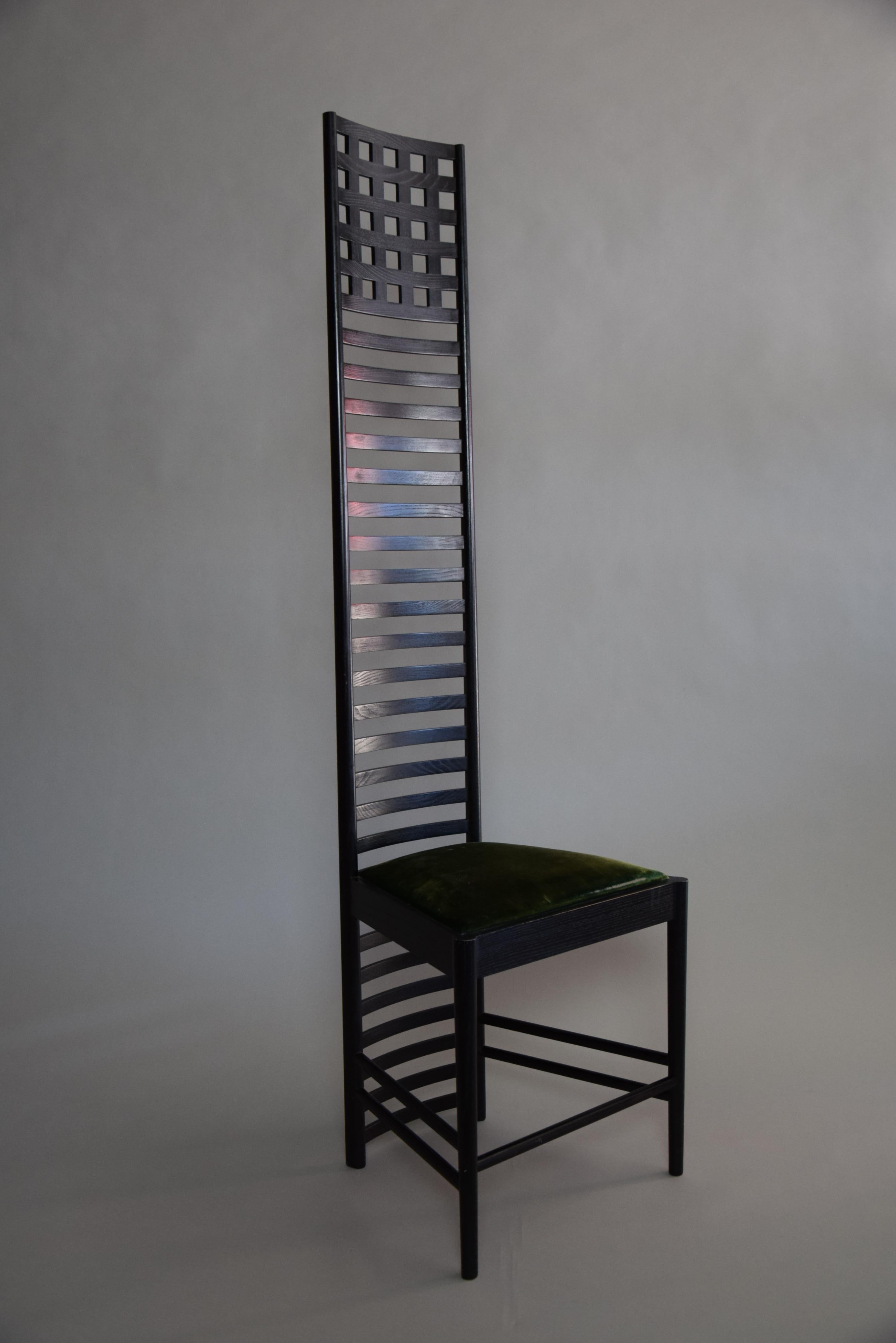 Late 20th Century Early Edition Charles Rennie Mackintosh Hill House Chair by Cassina