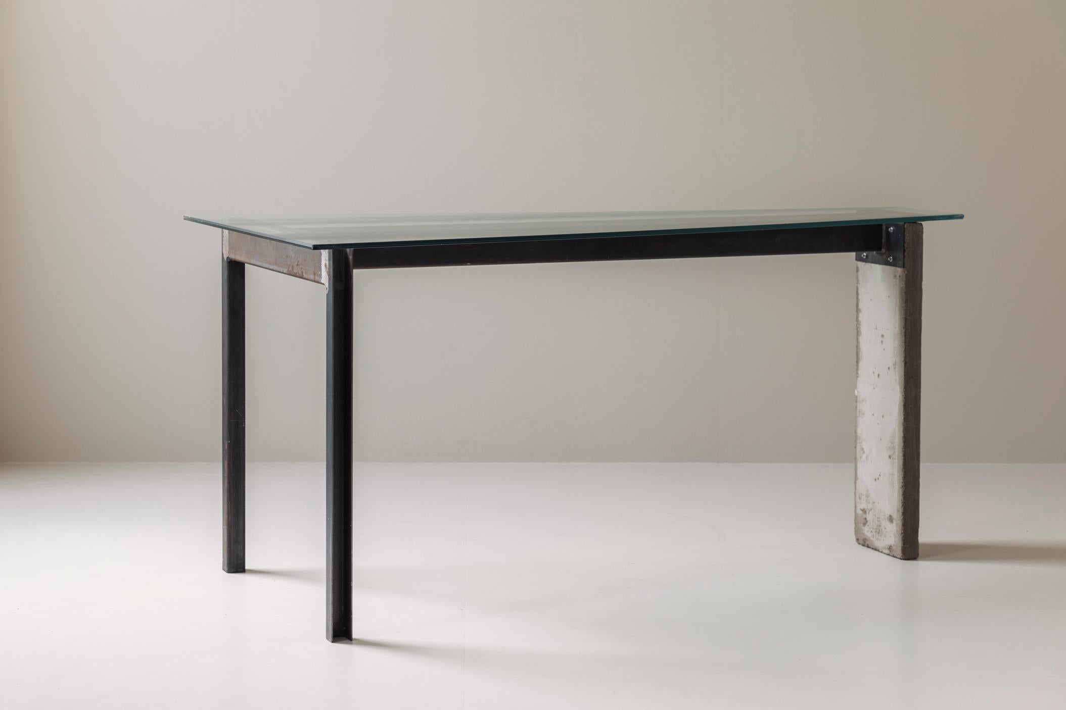 Early edition ‘Concrete’ table by Jonas Bohlin for Källemo, Sweden 1985 1