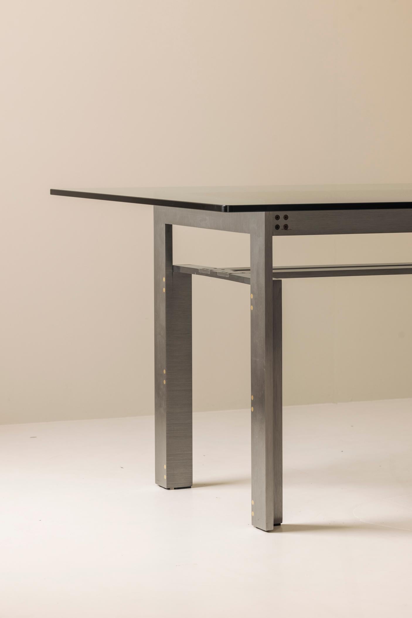 Früher Esstisch 'Doge' von Carlo Scarpa für Simon, Italien 1968. (Messing) im Angebot