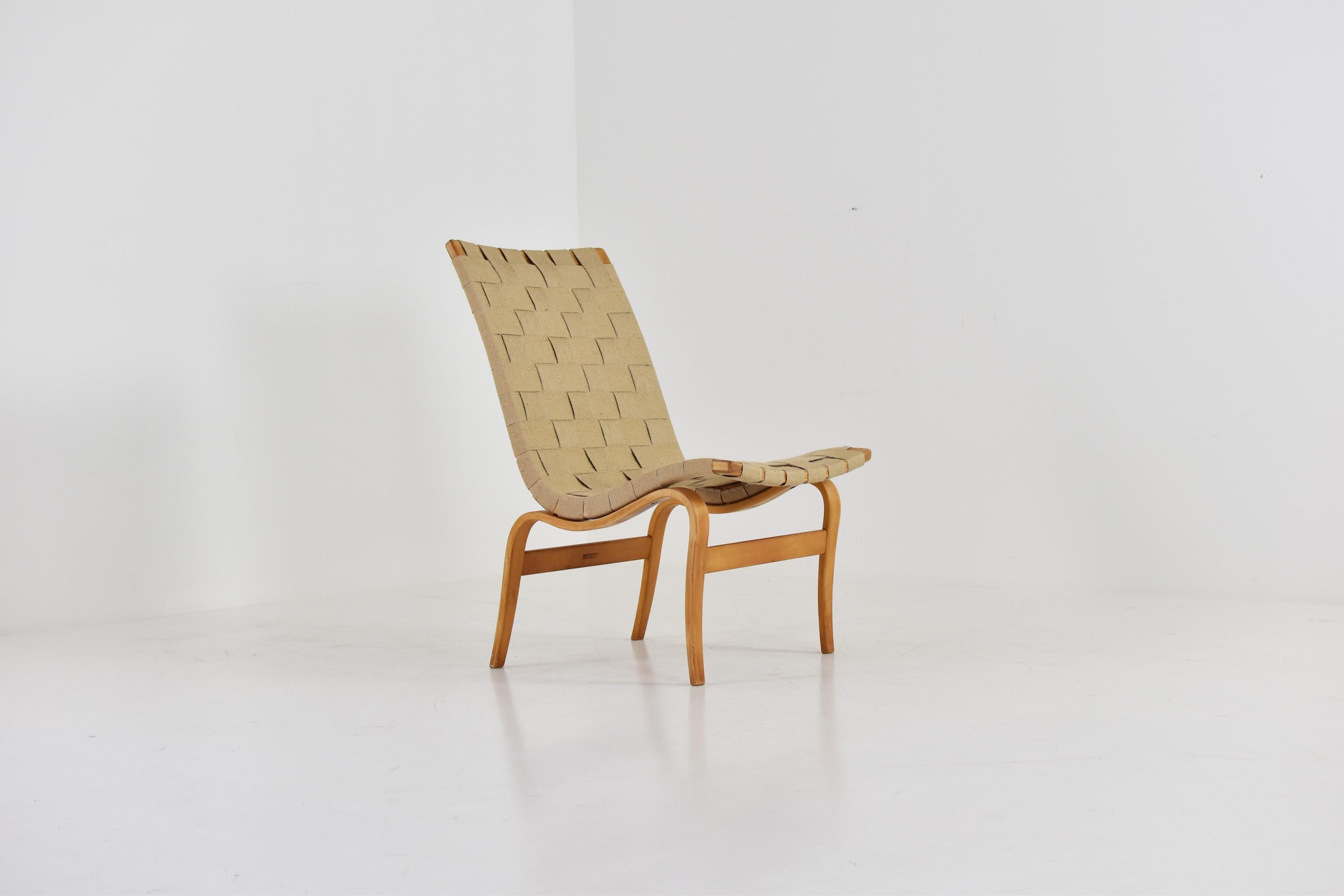 Scandinavian Modern Early Edition ‘Eva’ Side Chair by Bruno Mathsson for Karl Mathsson, Sweden 1960s For Sale