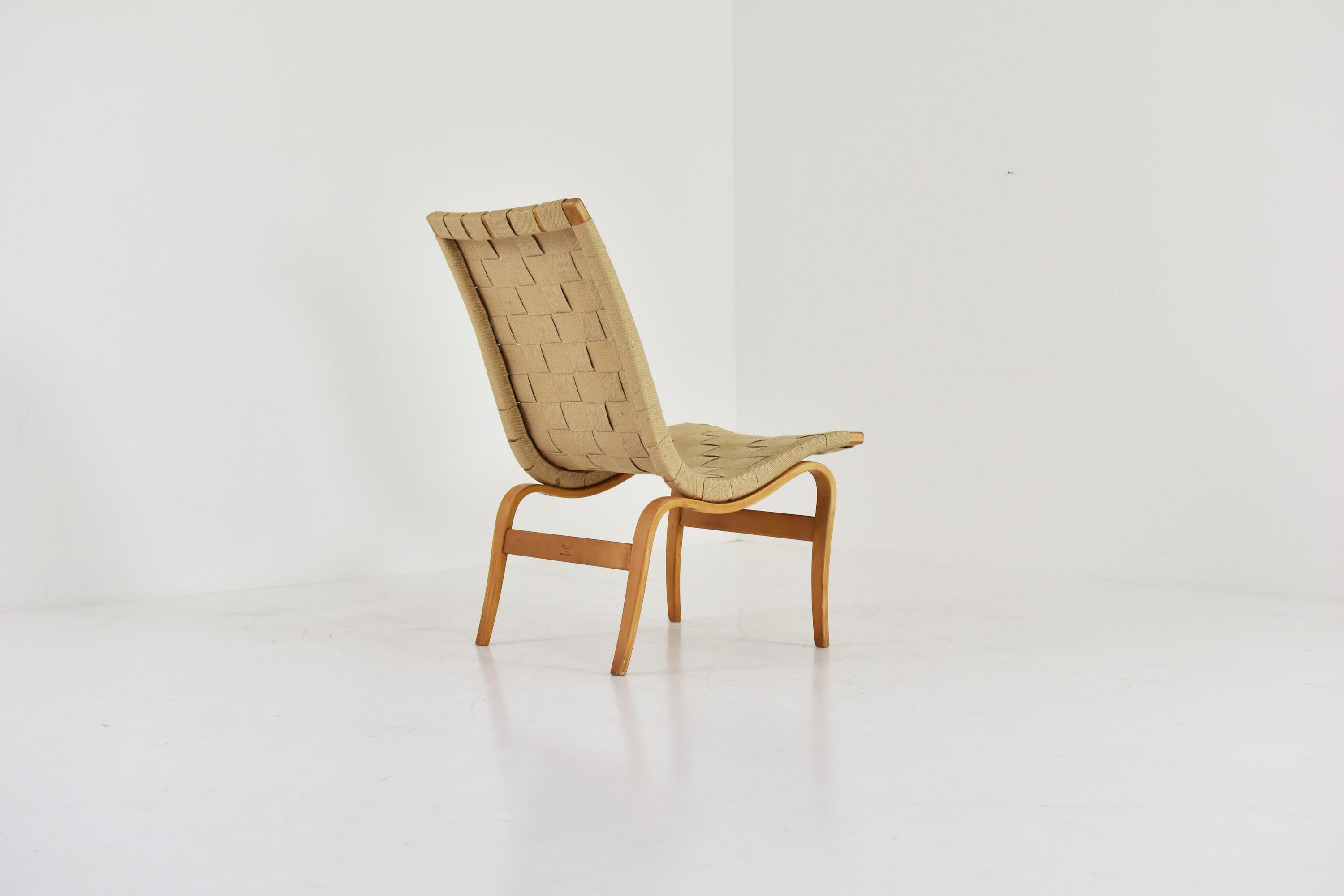 Danish Early Edition ‘Eva’ Side Chair by Bruno Mathsson for Karl Mathsson, Sweden 1960s For Sale
