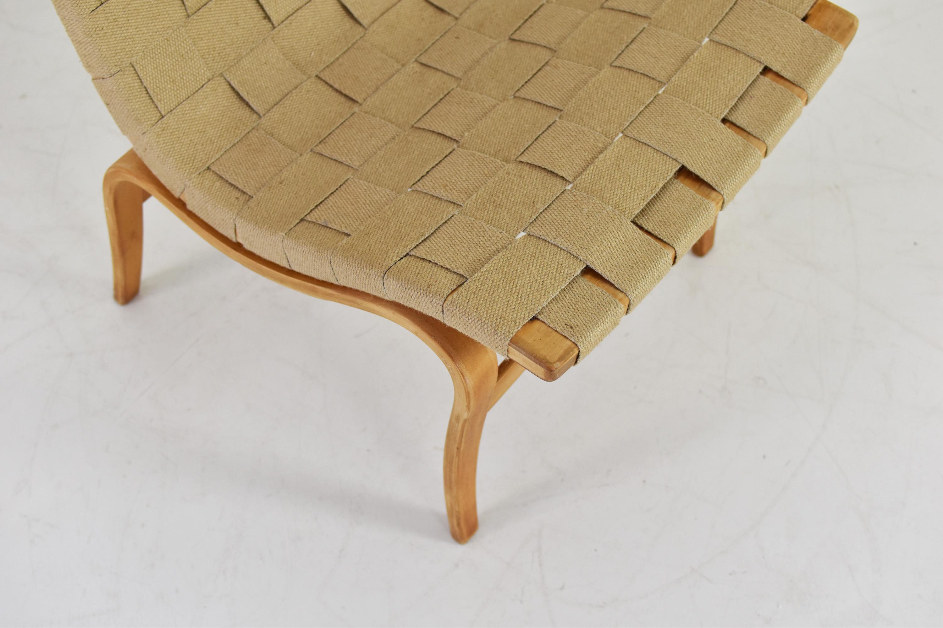Hemp Early Edition ‘Eva’ Side Chair by Bruno Mathsson for Karl Mathsson, Sweden 1960s For Sale