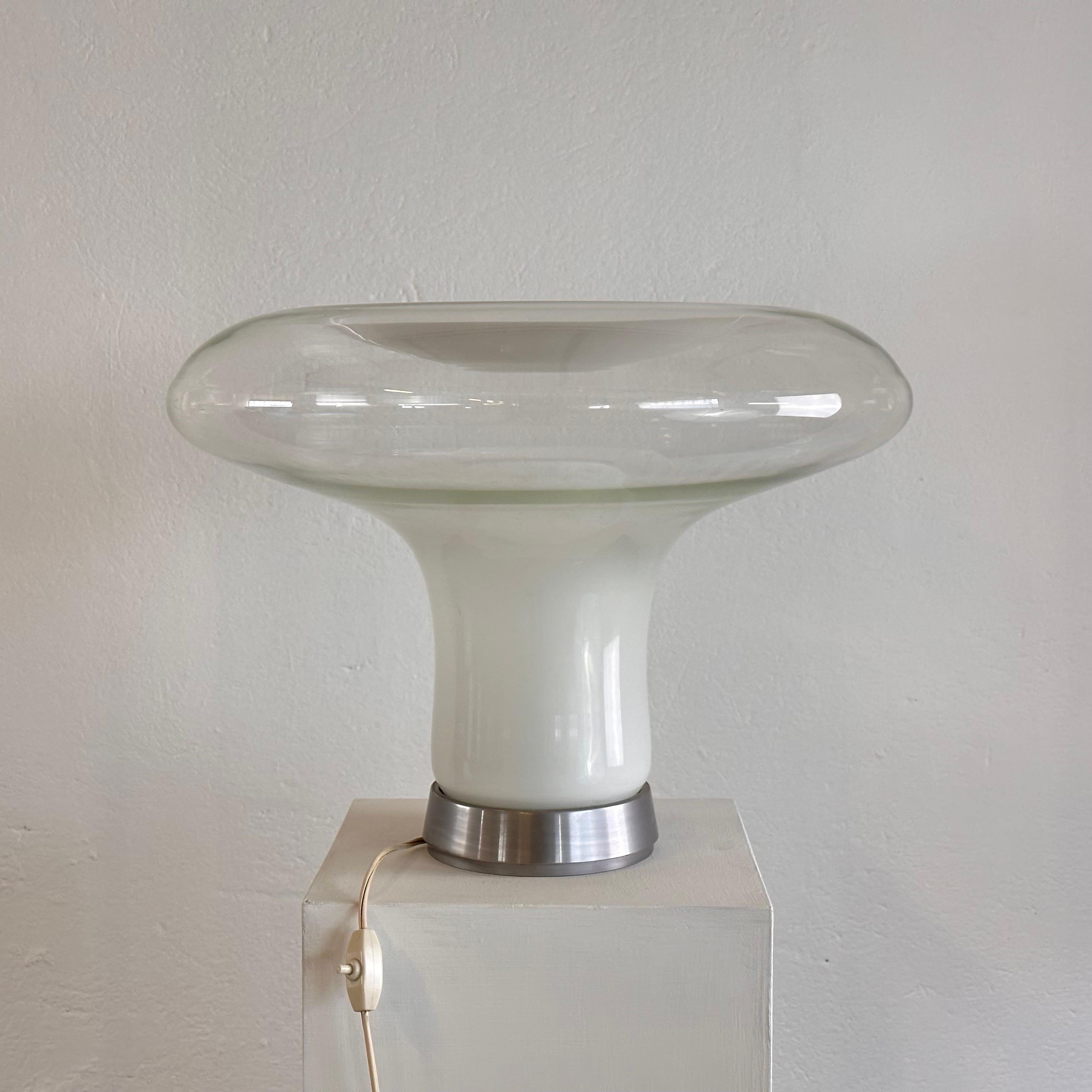 Mid-Century Modern Early Edition Glass Table Lamp by Angelo Mangiarotti for Artemide, 1970s For Sale
