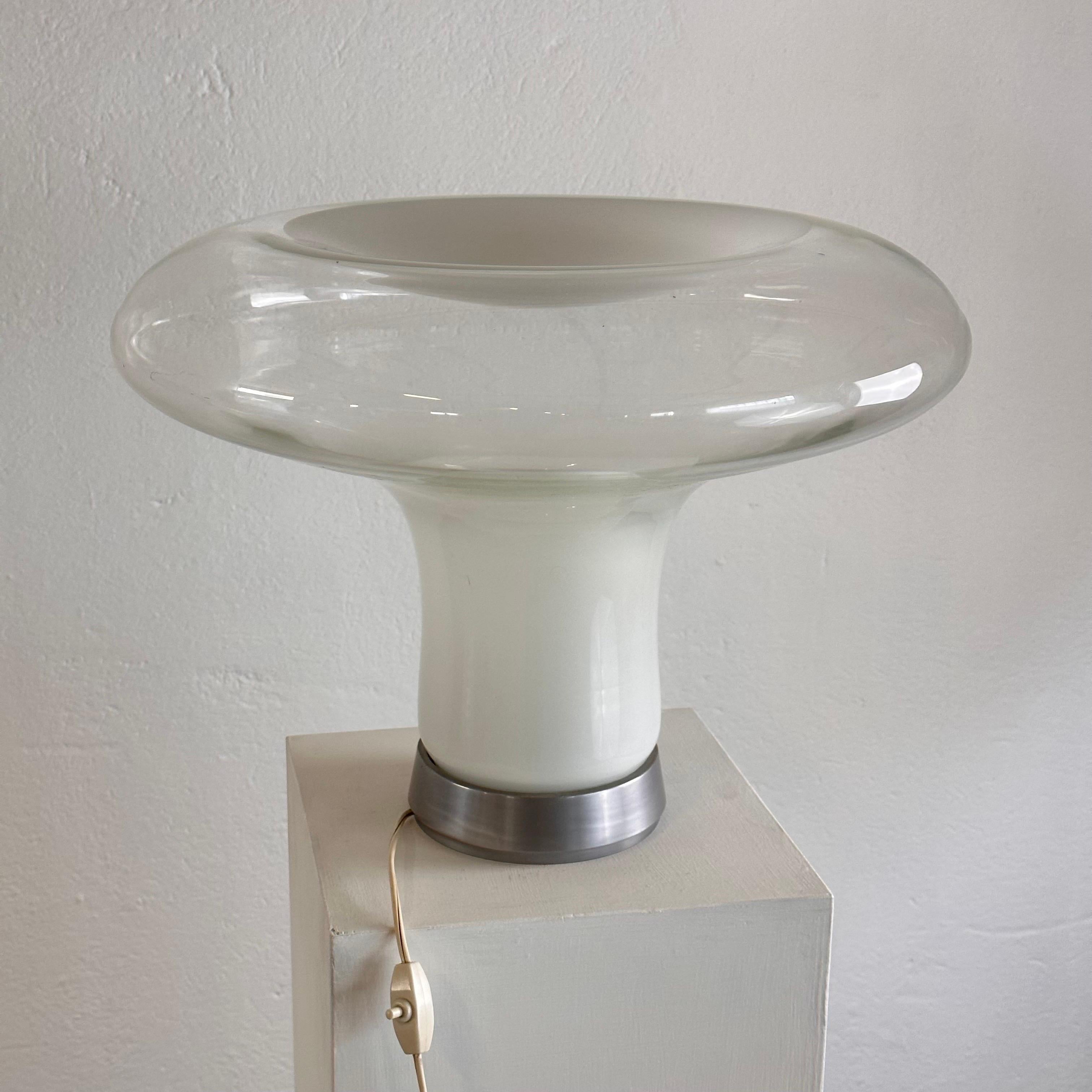 Italian Early Edition Glass Table Lamp by Angelo Mangiarotti for Artemide, 1970s For Sale