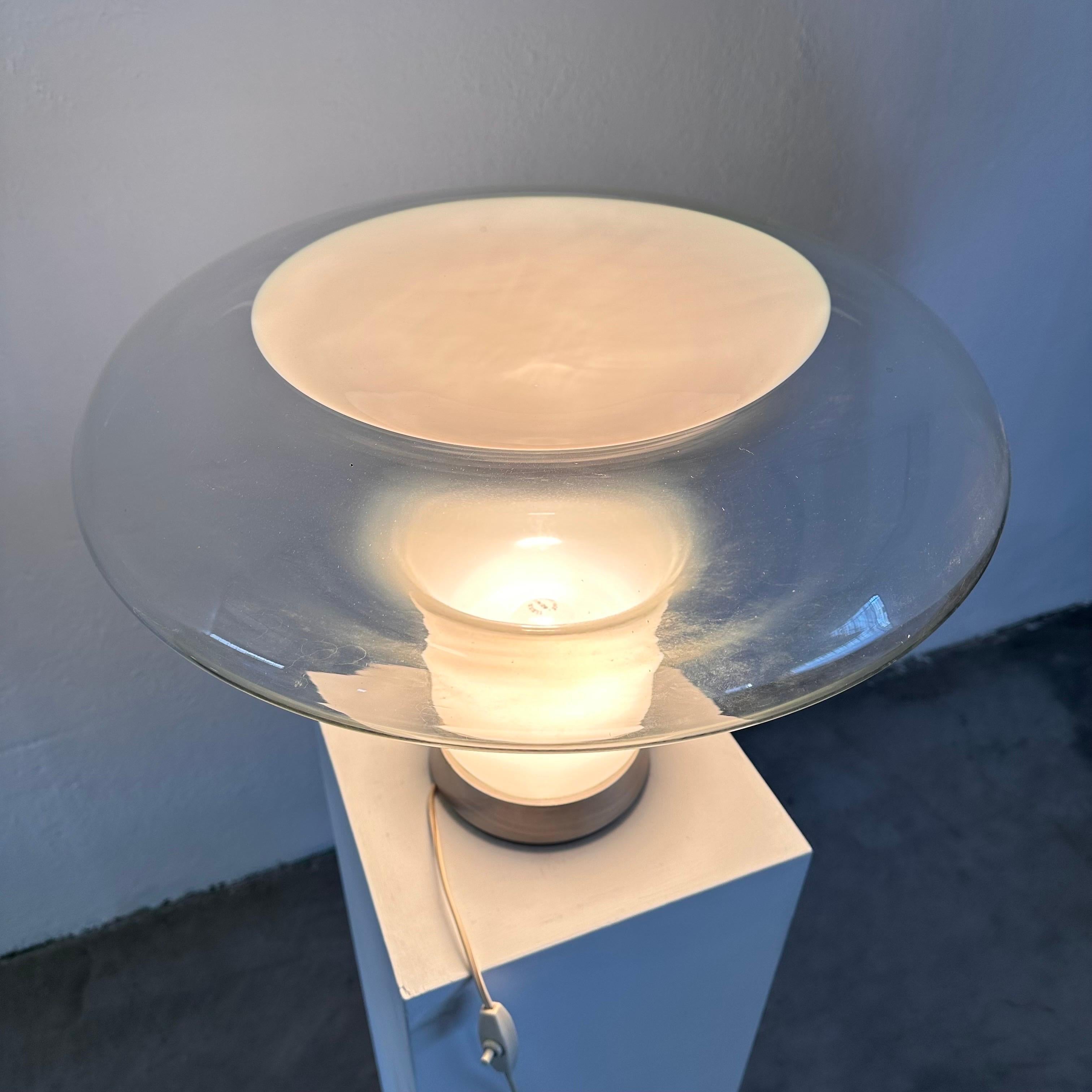 Late 20th Century Early Edition Glass Table Lamp by Angelo Mangiarotti for Artemide, 1970s For Sale
