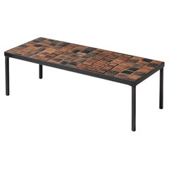 Early edition Herbarium rectangular coffee table by Roger Capron, France 1960s.