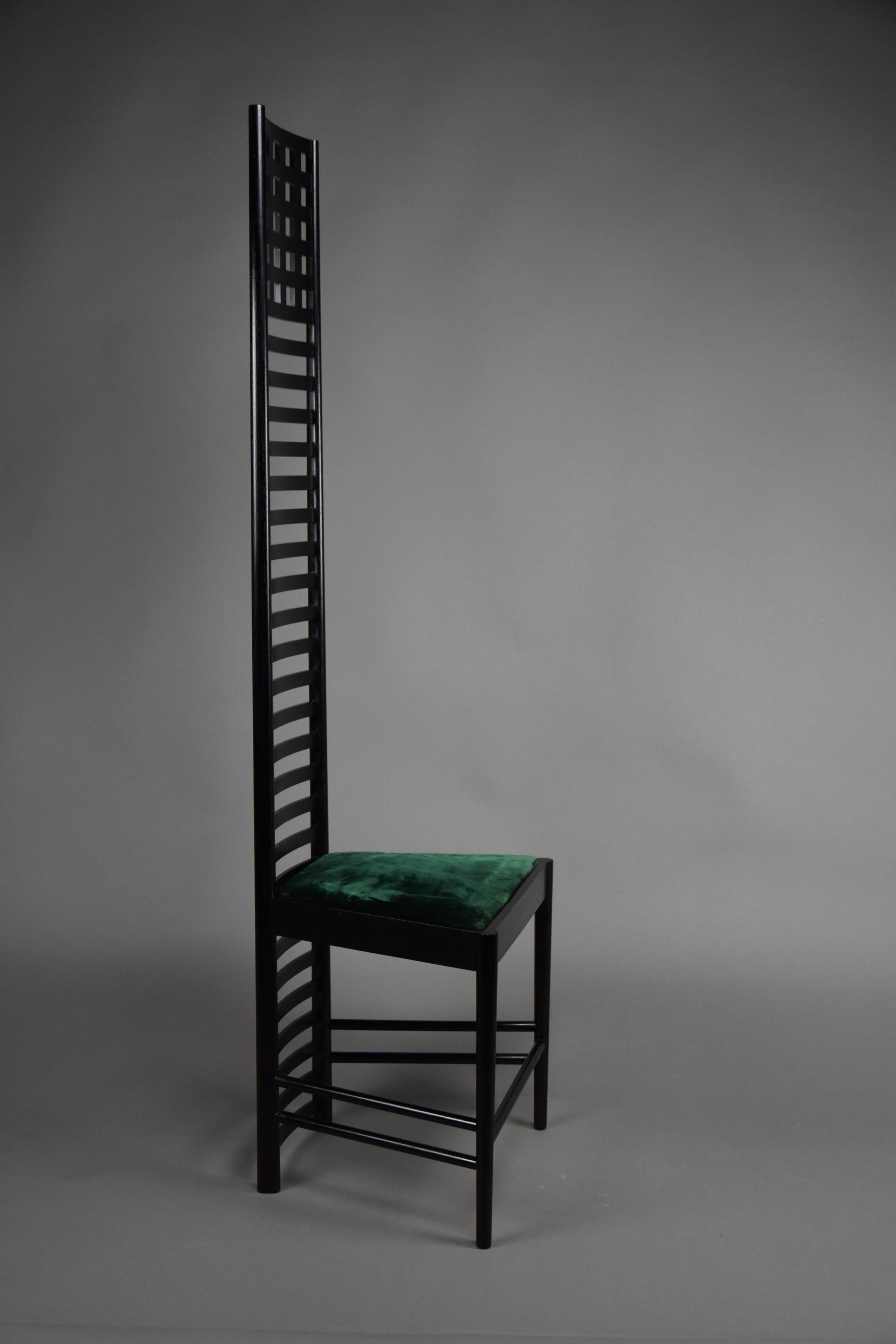  Early Edition Hill House Chair by Charles Rennie Mackintosh for Cassina Italy For Sale 5