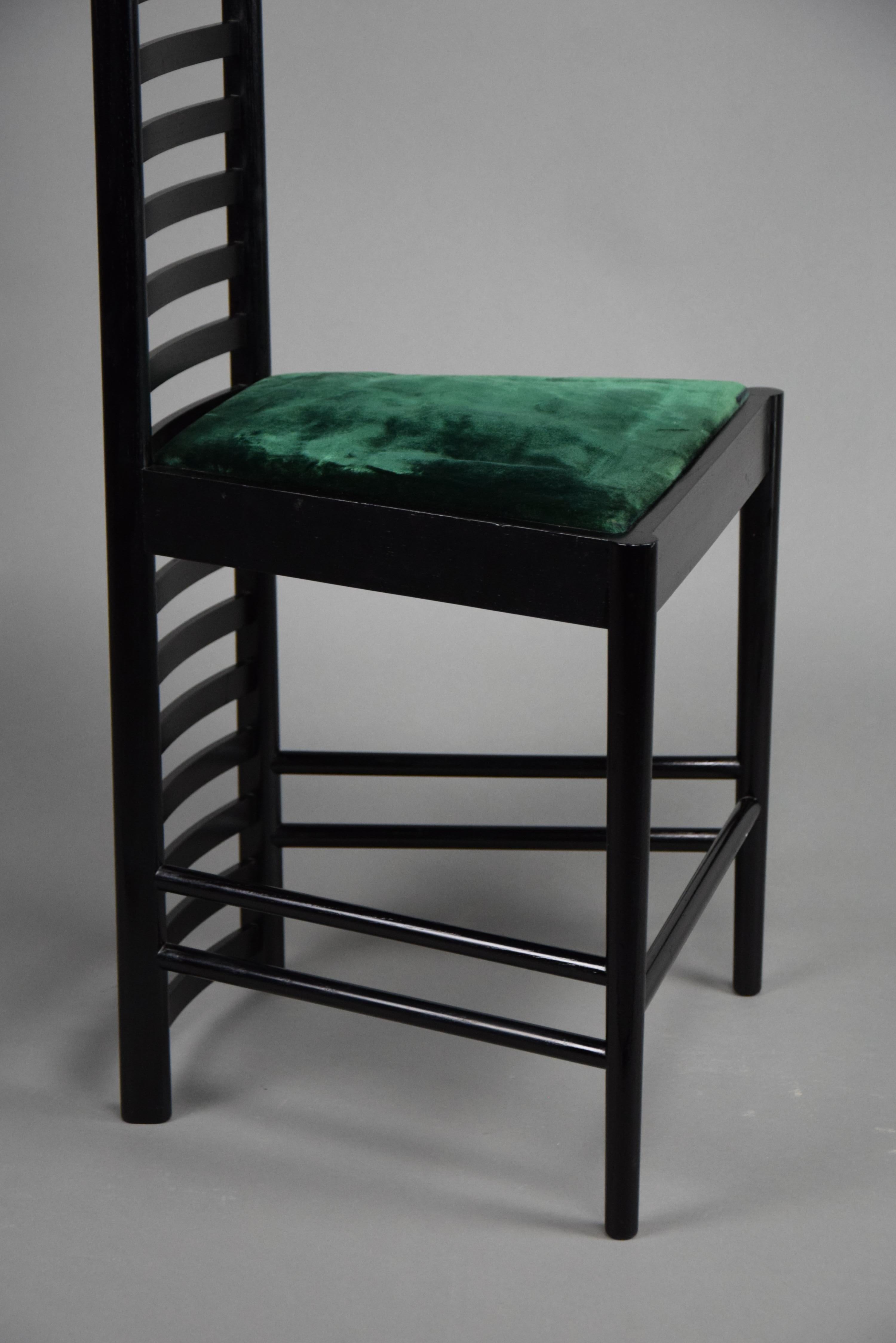  Early Edition Hill House Chair by Charles Rennie Mackintosh for Cassina Italy For Sale 6