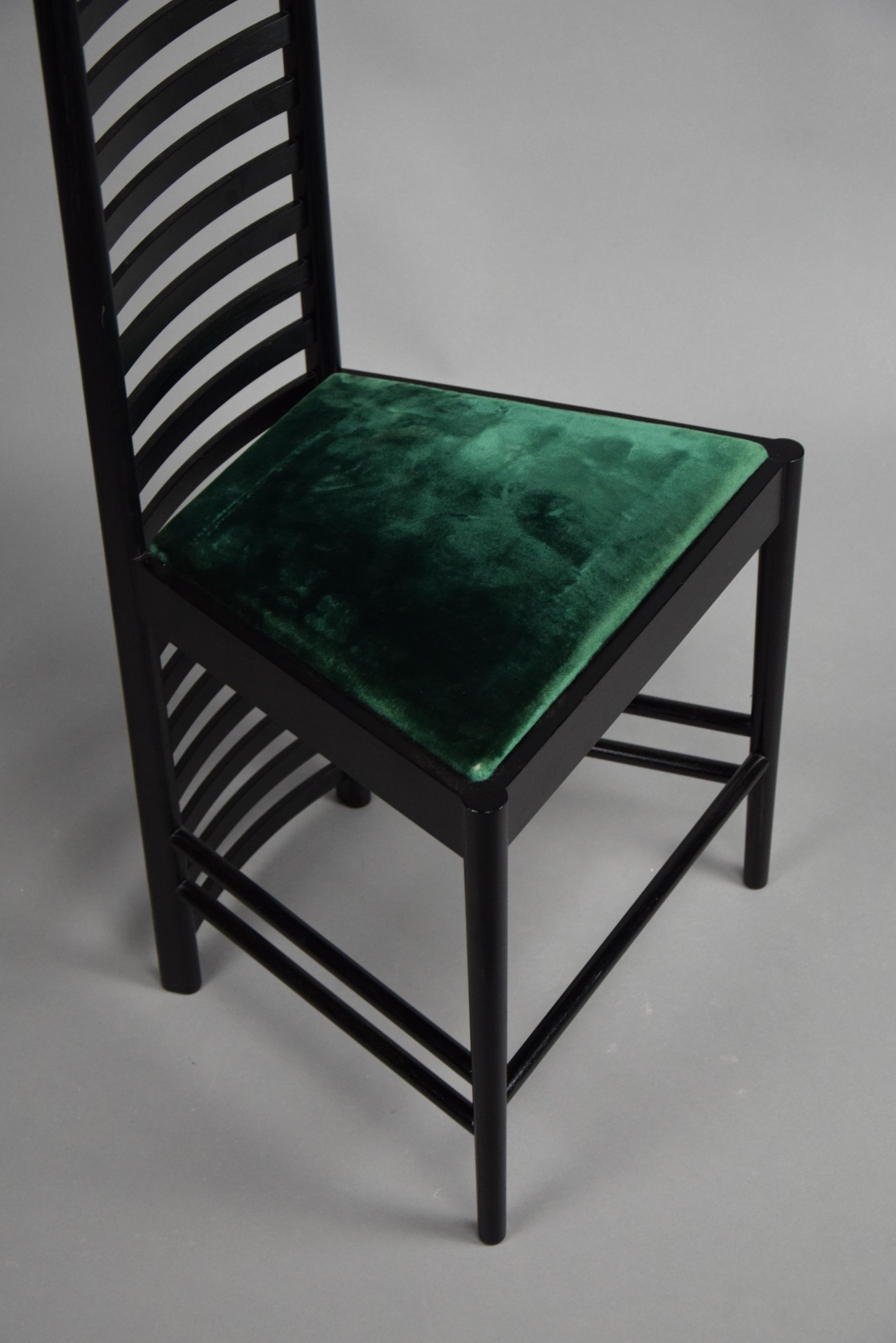  Early Edition Hill House Chair by Charles Rennie Mackintosh for Cassina Italy For Sale 5