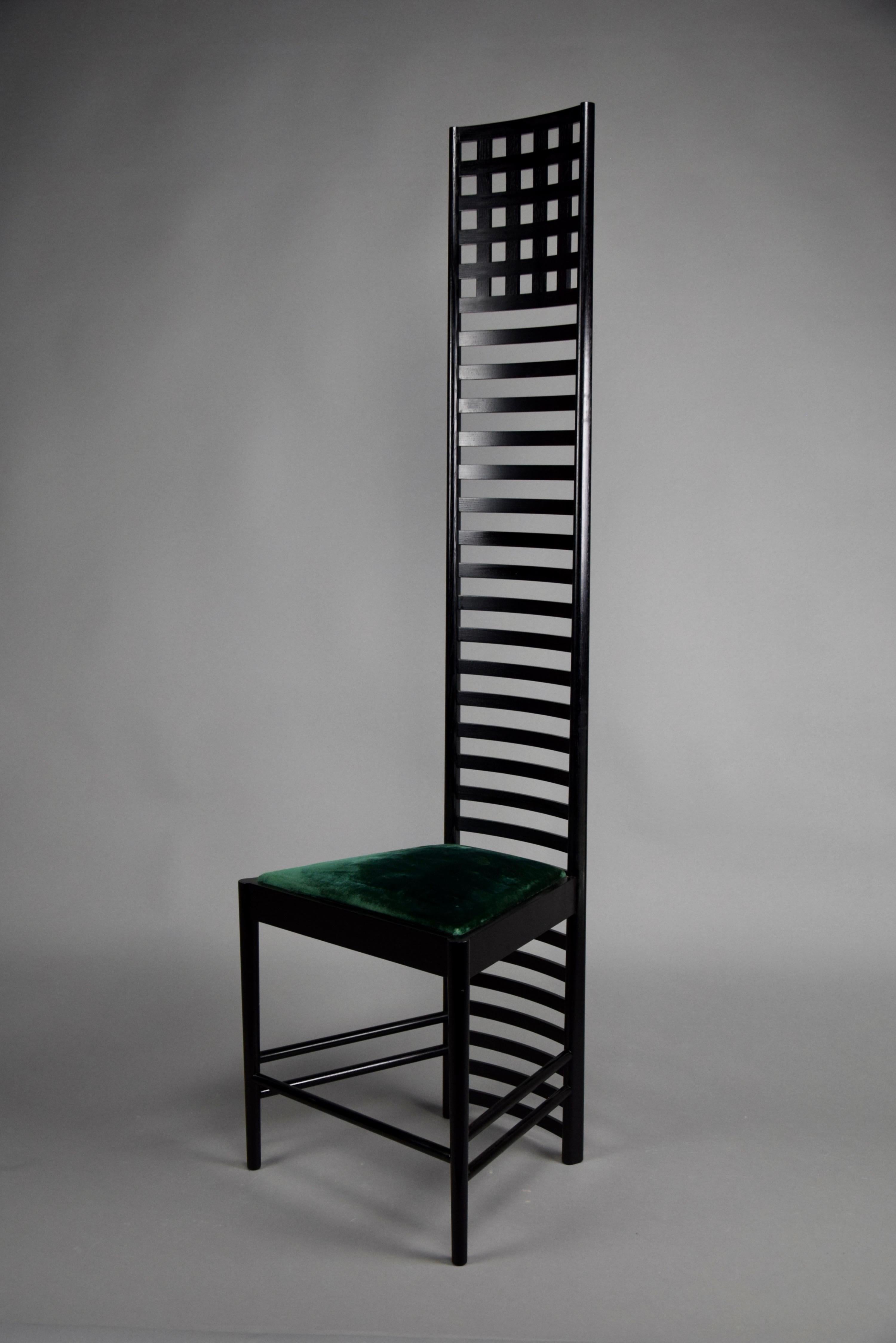 Early Edition Hill House Chair by Charles Rennie Mackintosh for Cassina Italy For Sale 5