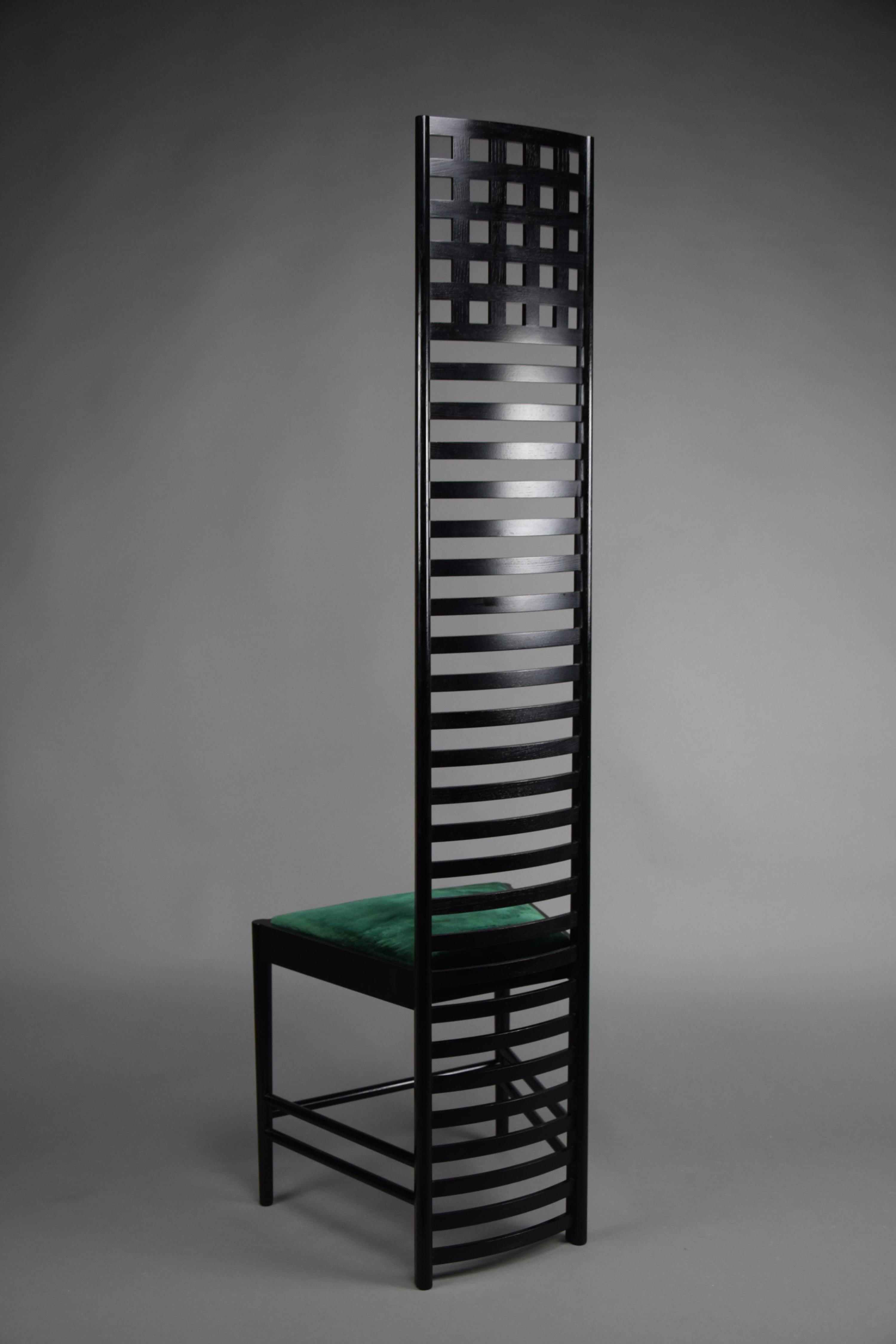 Italian  Early Edition Hill House Chair by Charles Rennie Mackintosh for Cassina Italy For Sale