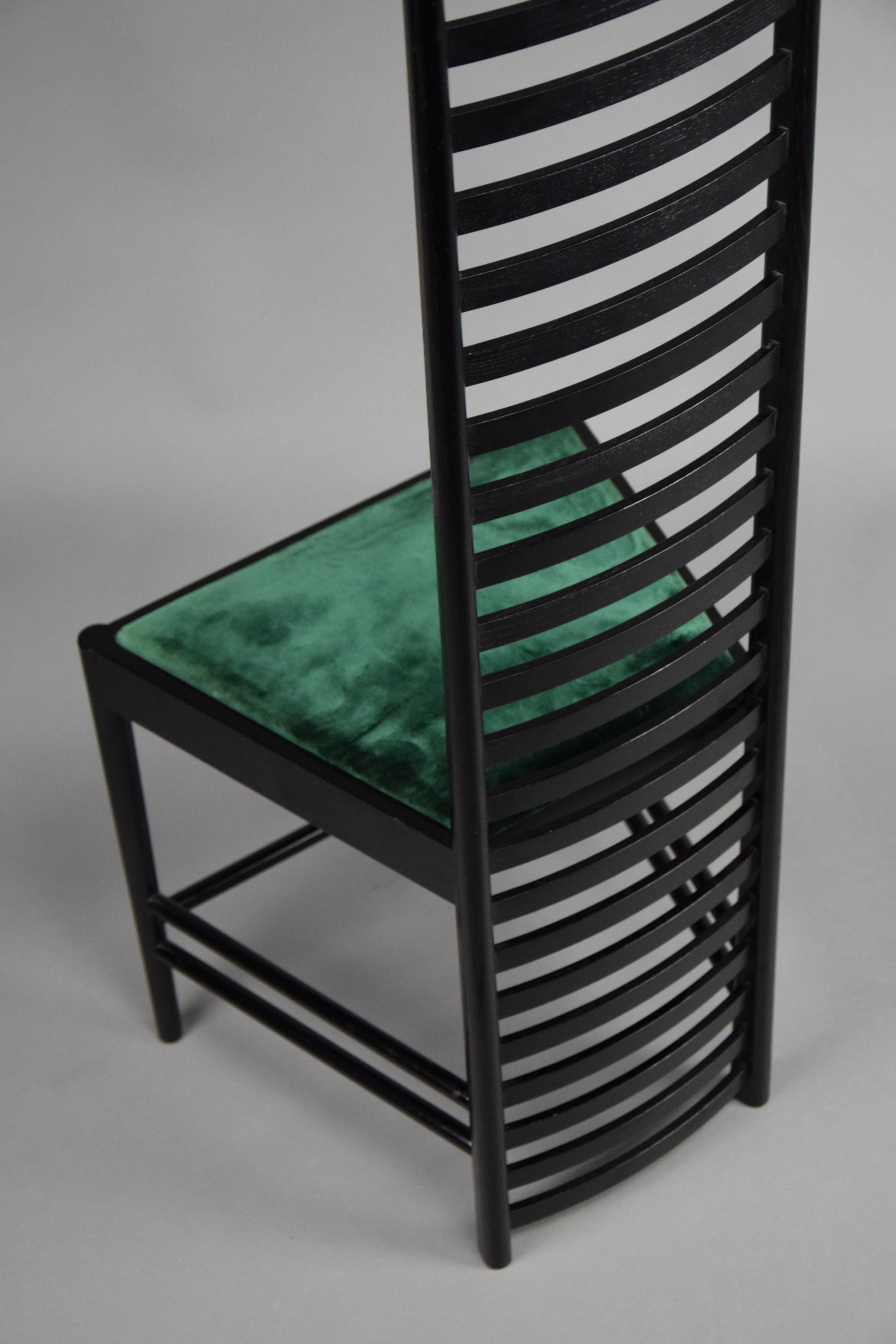  Early Edition Hill House Chair by Charles Rennie Mackintosh for Cassina Italy In Good Condition For Sale In Weesp, NL