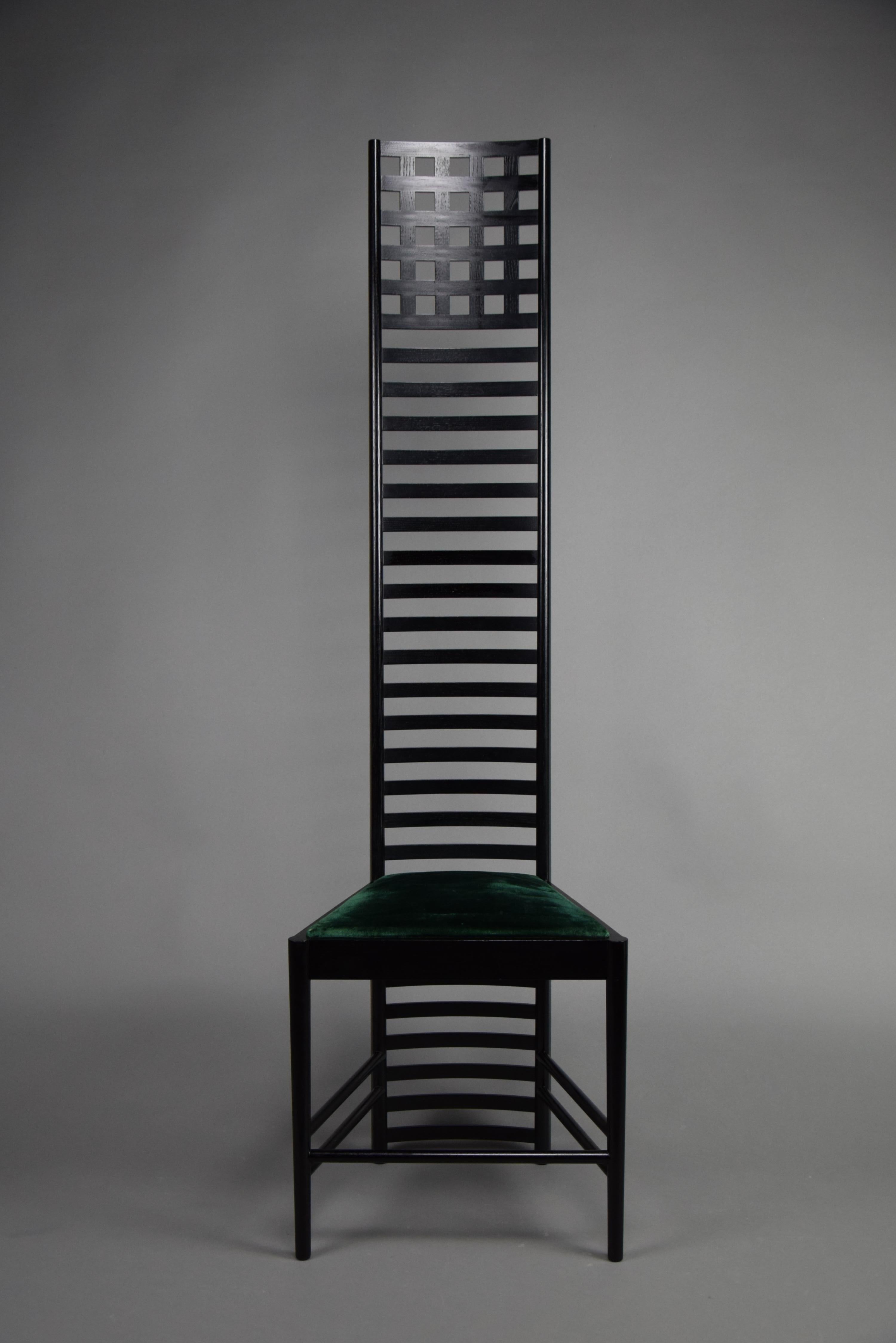  Early Edition Hill House Chair by Charles Rennie Mackintosh for Cassina Italy For Sale 2