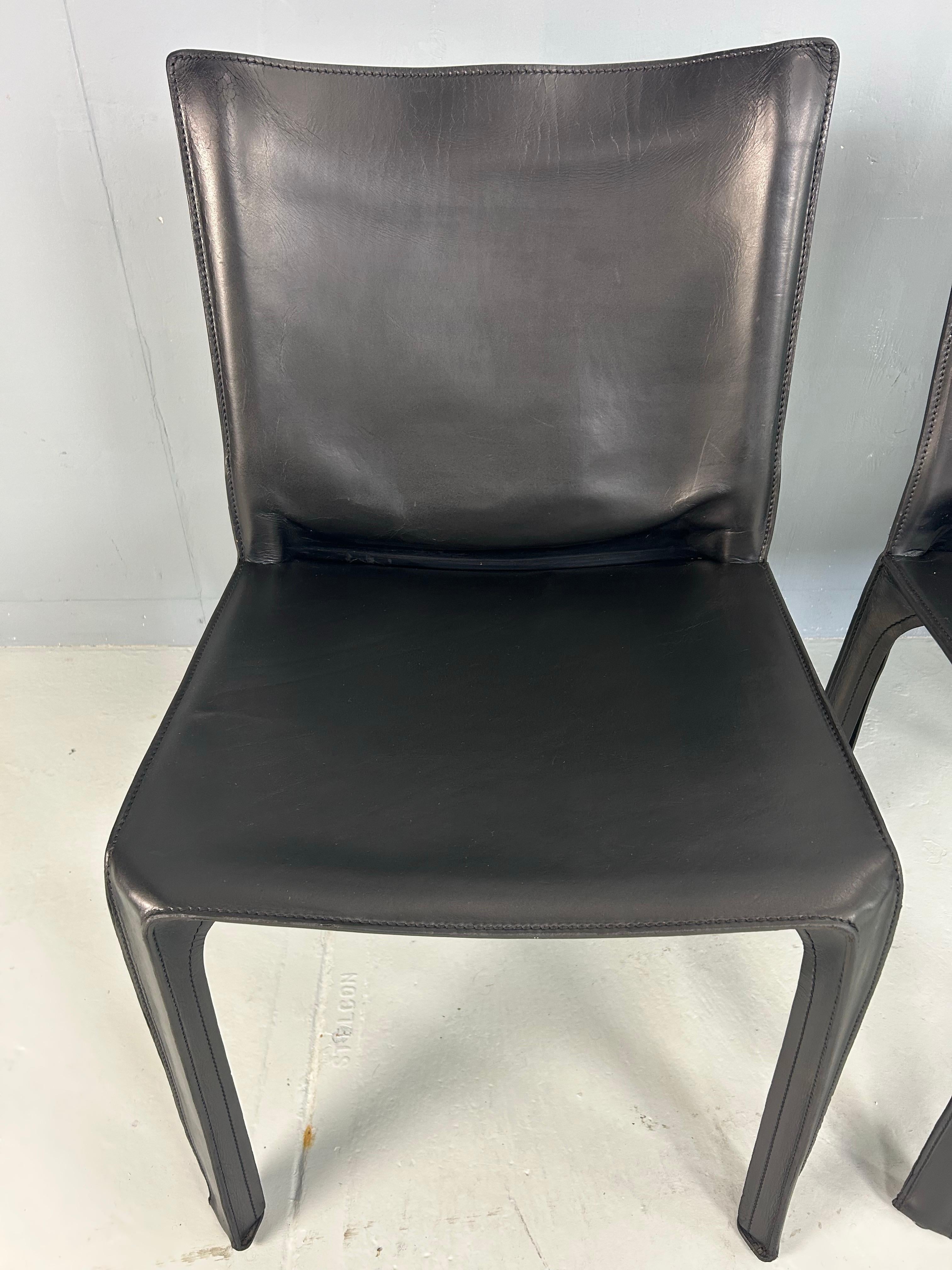 Italiano Set di 4 sedie in pelle 