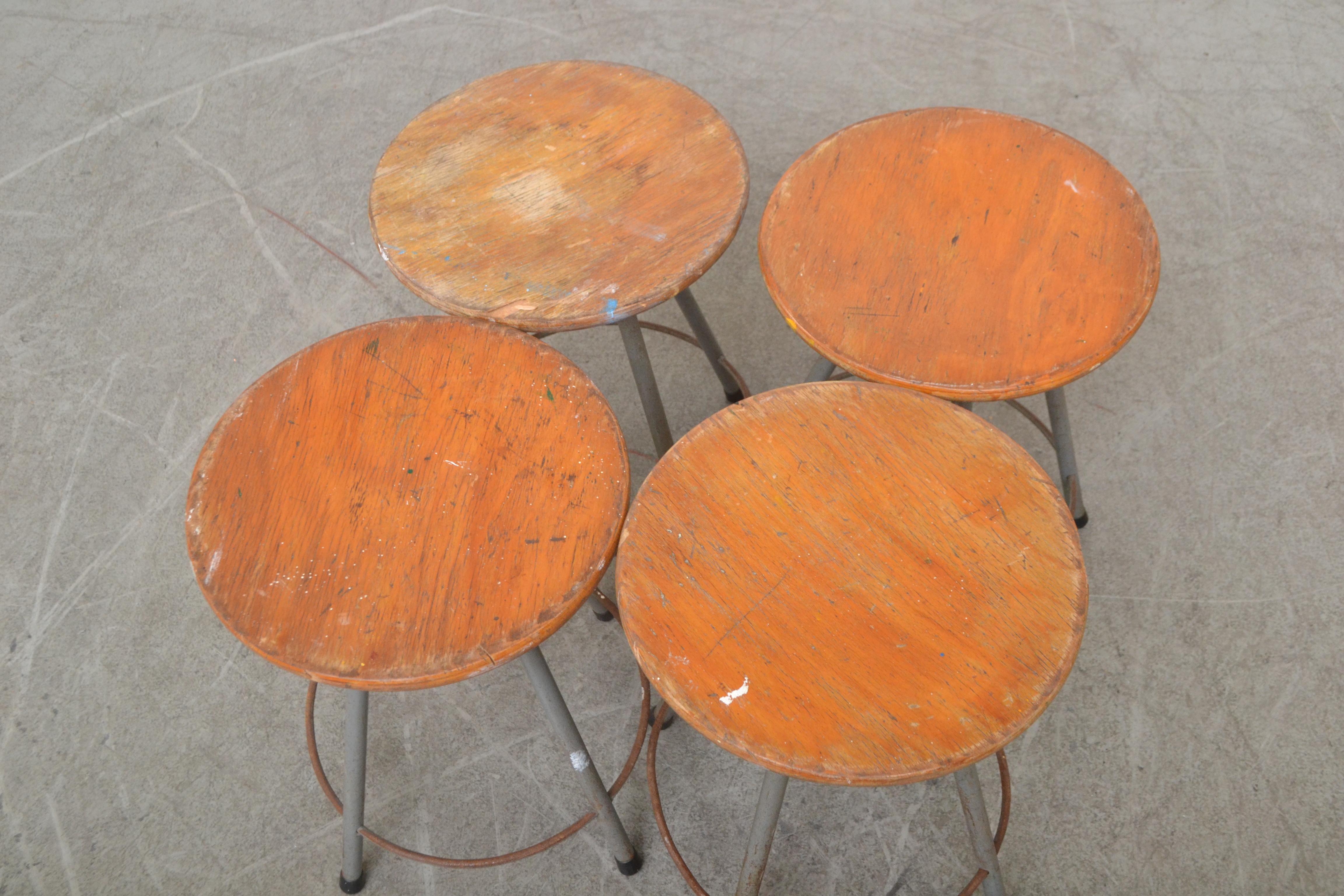 Steel Early Edition Marko Industrial Metal Table and Stool Set