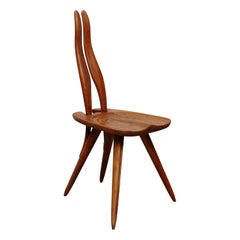 Early Edition of Carlo Mollino Fenis Wood Chair, circa 1970