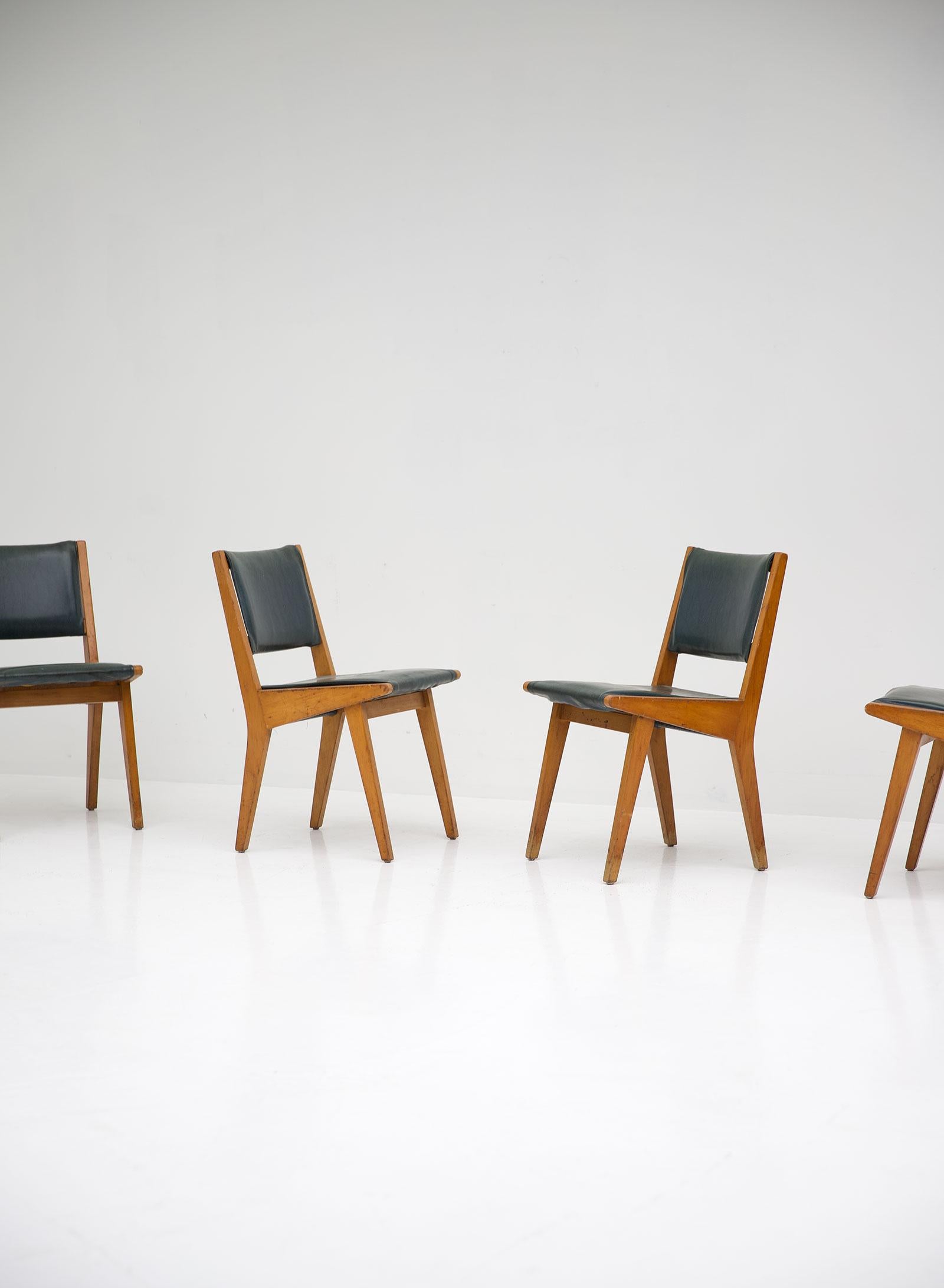 Milieu du XXe siècle Édition précoce de la chaise 666 de Jens Risom, produite par De Coene en vente