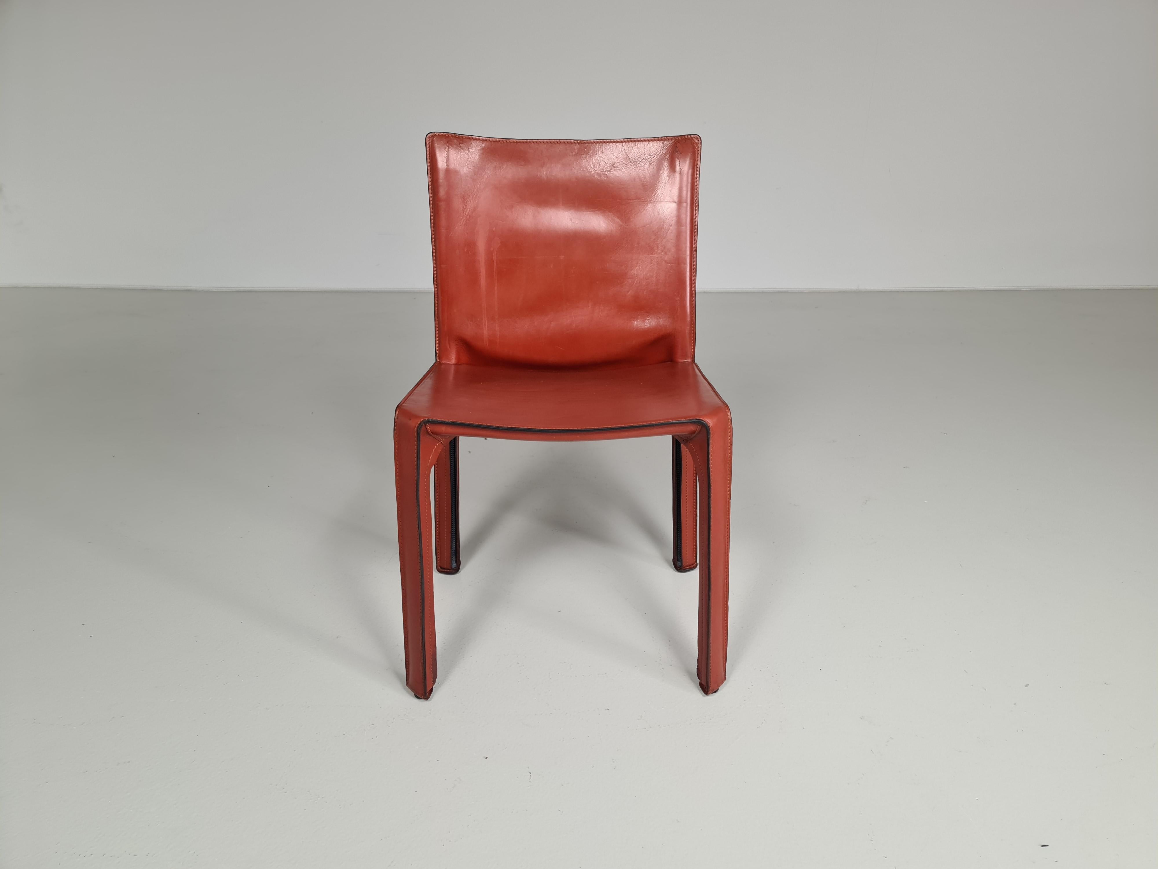 Early Edition Set of 10 CAB 412 Chairs by Mario Bellini for Cassina, 1970 2