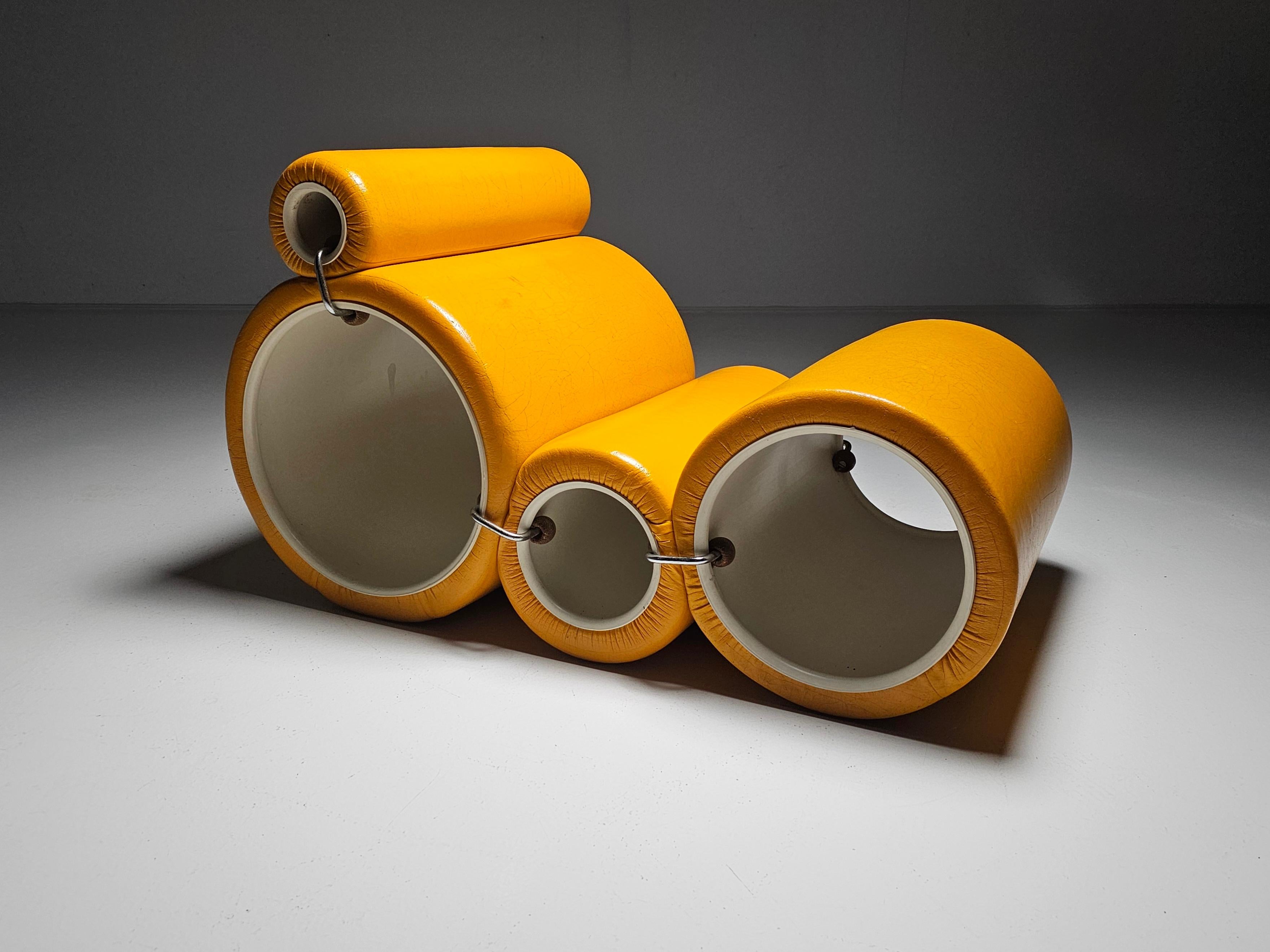 Mid-Century Modern Early edition 'Tube Chair' designed by by Joe Colombo for Flexform, 1960s