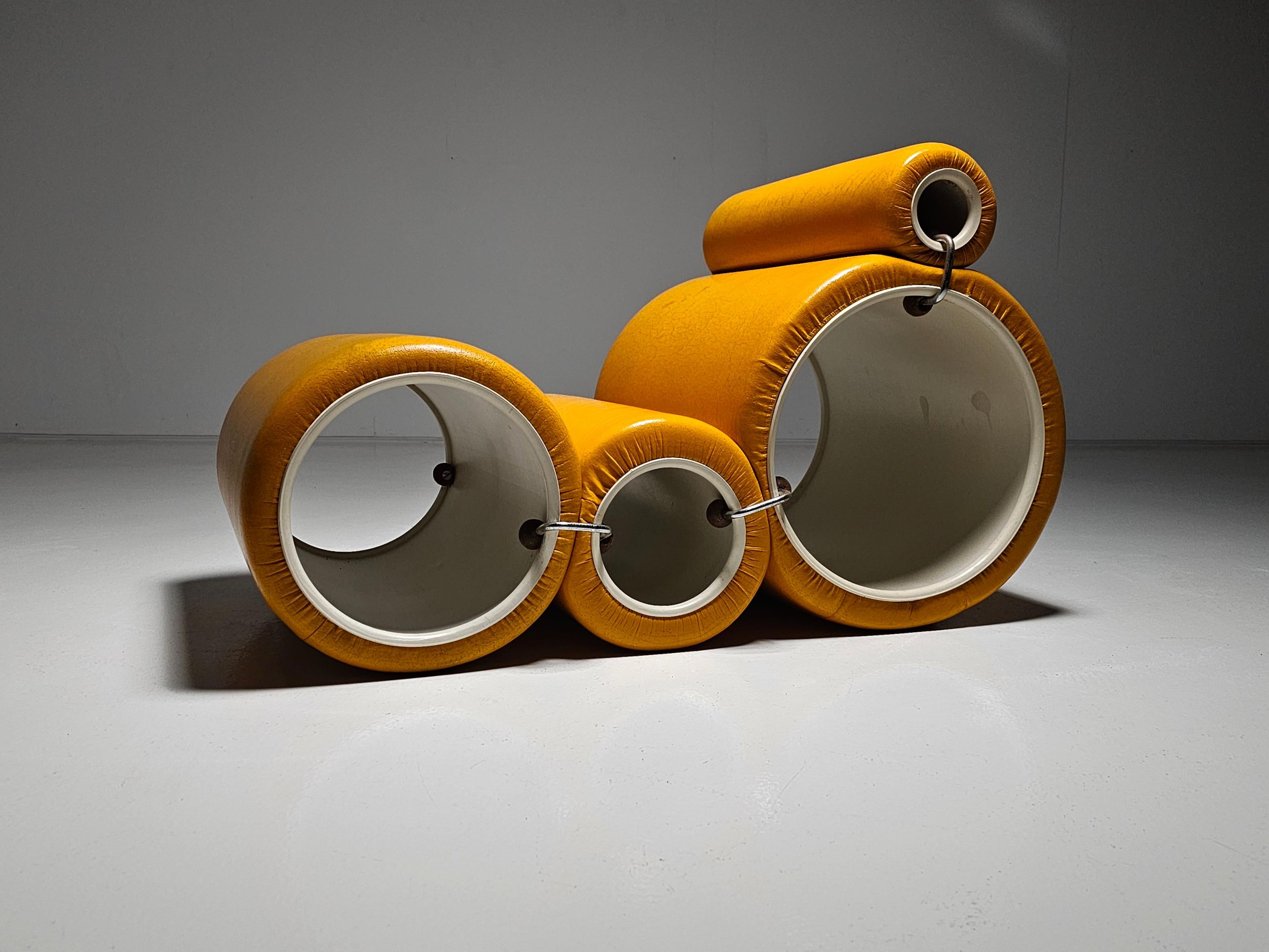 European Early edition 'Tube Chair' designed by by Joe Colombo for Flexform, 1960s