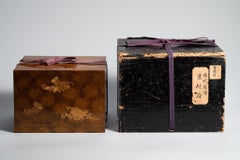 Early Edo Nashiji Maki-e Tiered Writing & Incense Box