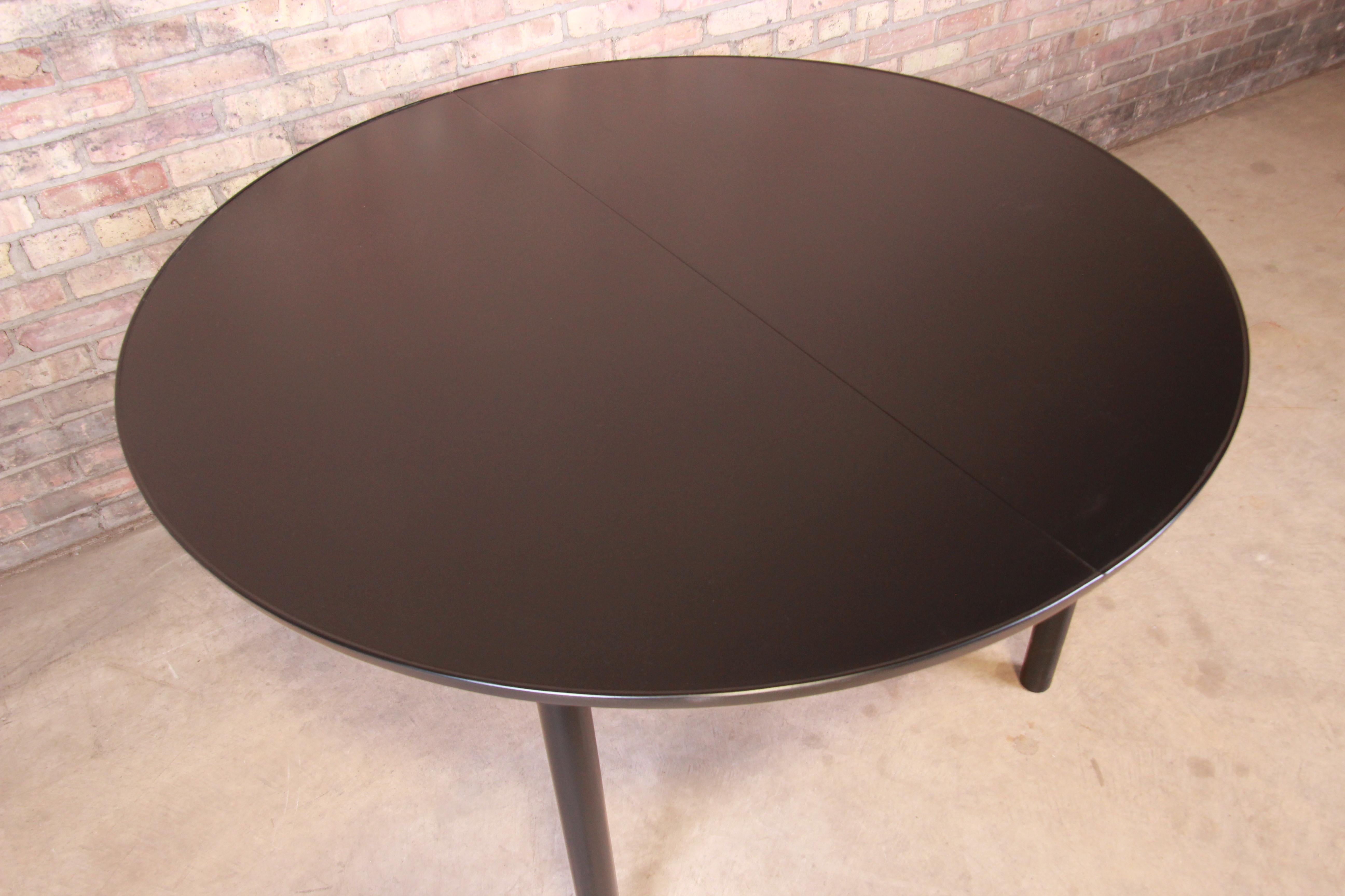 Mid-20th Century Early Edward Wormley for Dunbar Ebonized Extension Dining Table, Newly Restored
