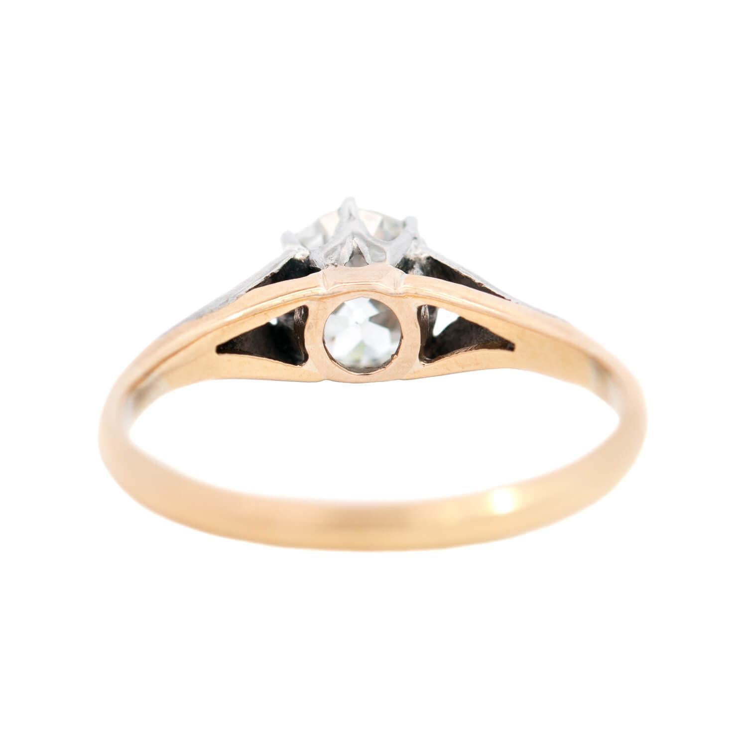 Women's Early Edwardian 18k/Platinum Diamond Engagement Ring 1.04ct For Sale