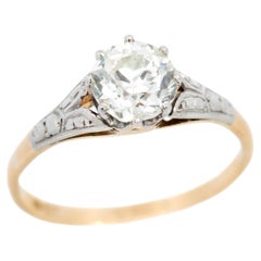 Early Edwardian 18k/Platinum Diamond Engagement Ring 1.04ct