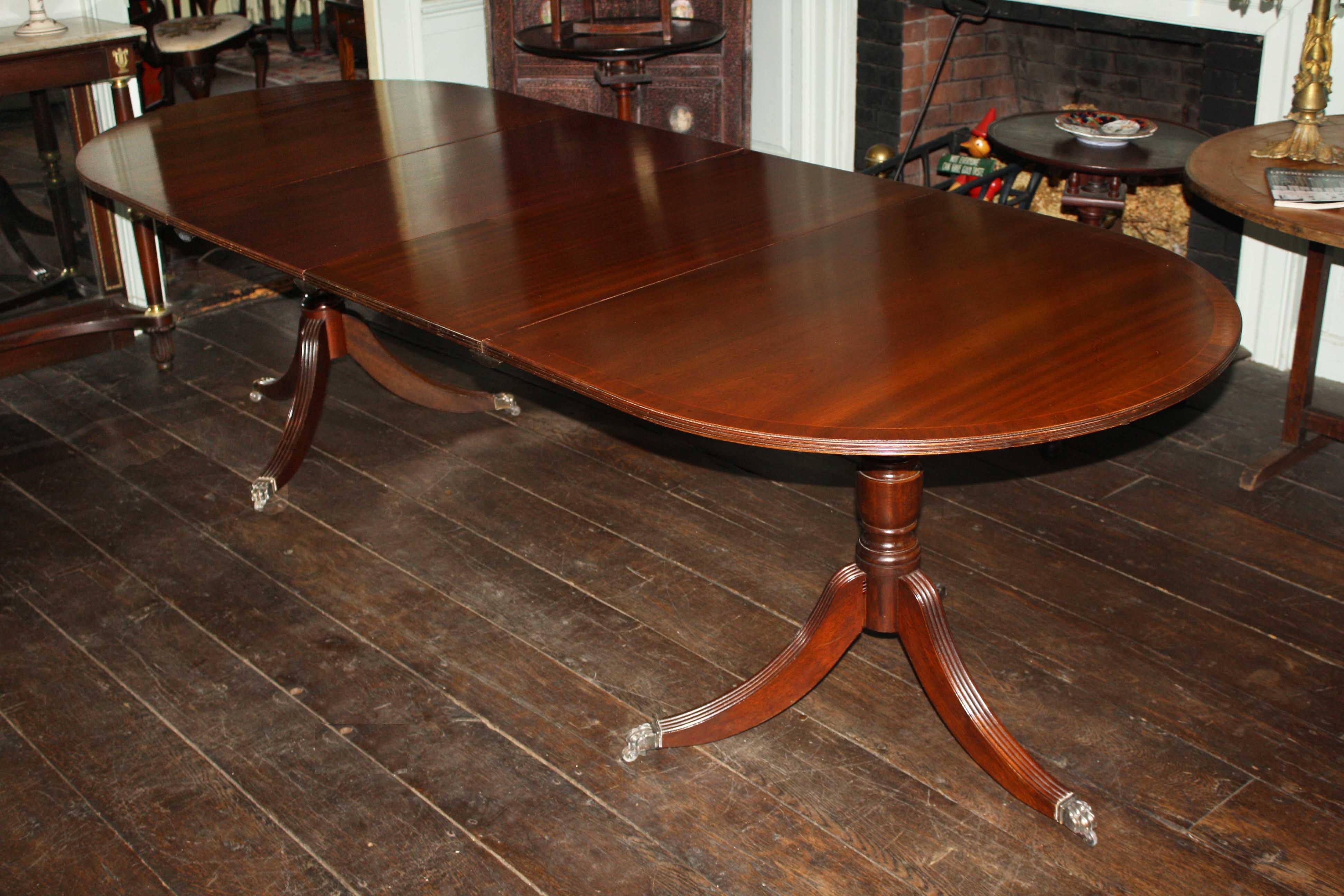 George III Early Edwardian Double Pedestal Dining Table For Sale