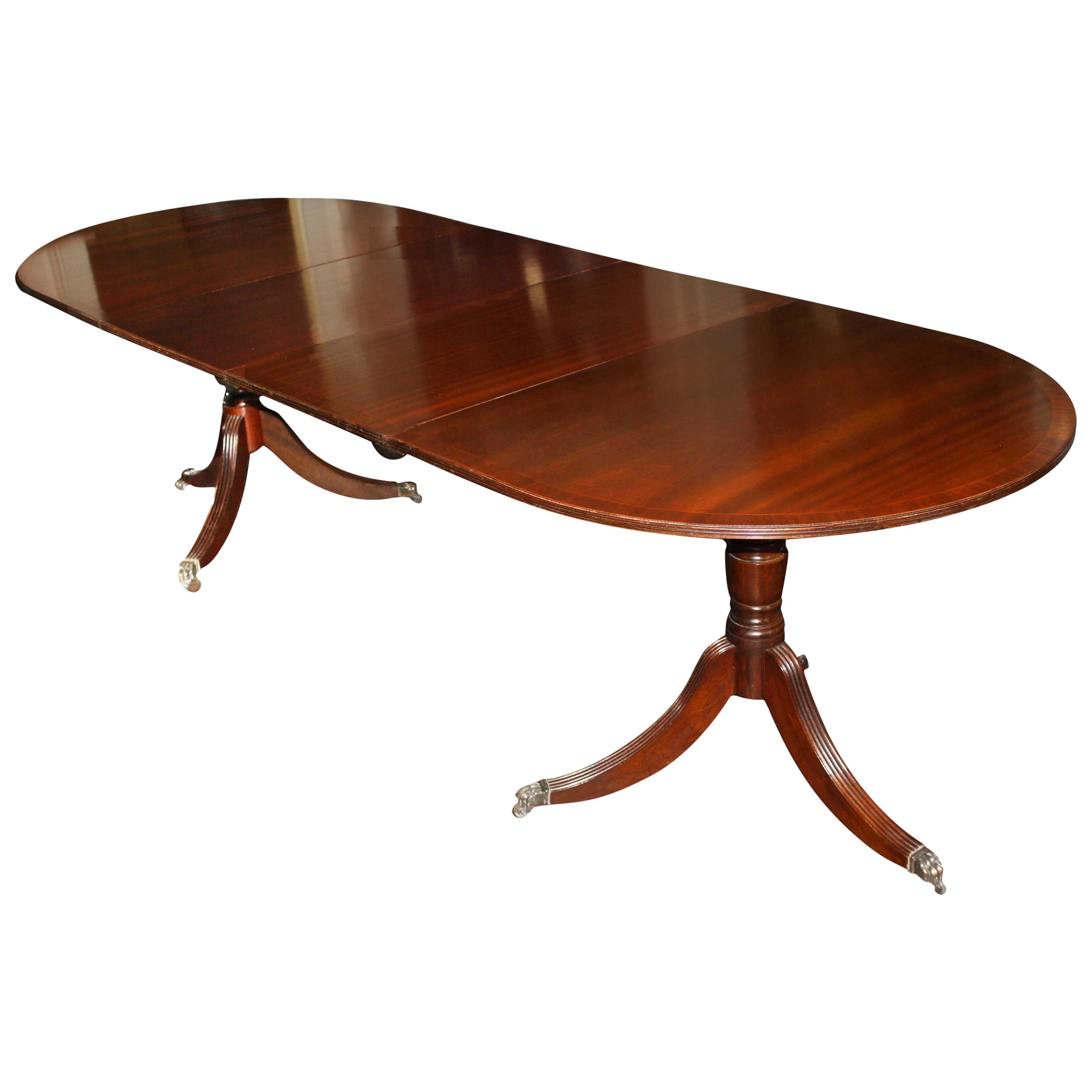 Early Edwardian Double Pedestal Dining Table For Sale