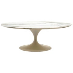 Early Eero Saarinen Coffee Table, Round White or Grey Marble