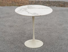 Early Eero Saarinen for Knoll 20" Round Side Table in Rare Calacatta Gold & Iron
