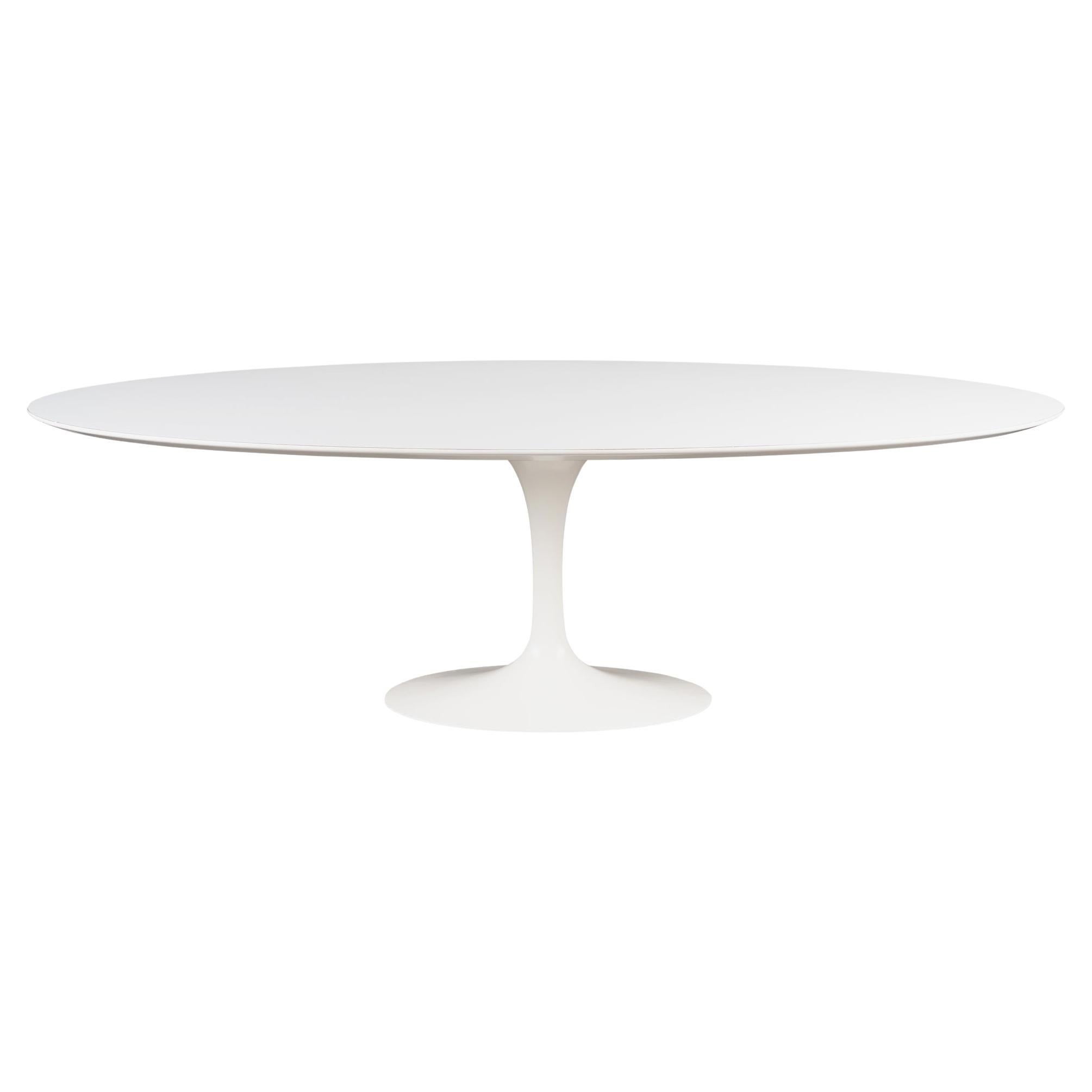 Early Eero Saarinen for Knoll 96" Tulip Pedestal Oval Dining Table in Laminate For Sale