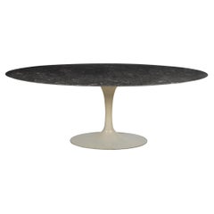 Early Eero Saarinen for Knoll Tulip Table Cast Iron Base, Marble Top