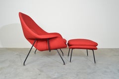 Early Eero Saarinen for Knoll Womb Chair & Ottoman in Knoll Fabric, 1969