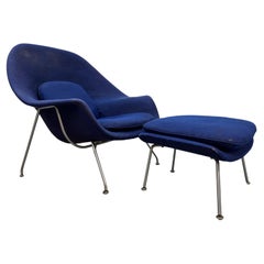 Early Eero Saarinen for Knoll Womb Chair & Ottoman in Original Knoll Fabric