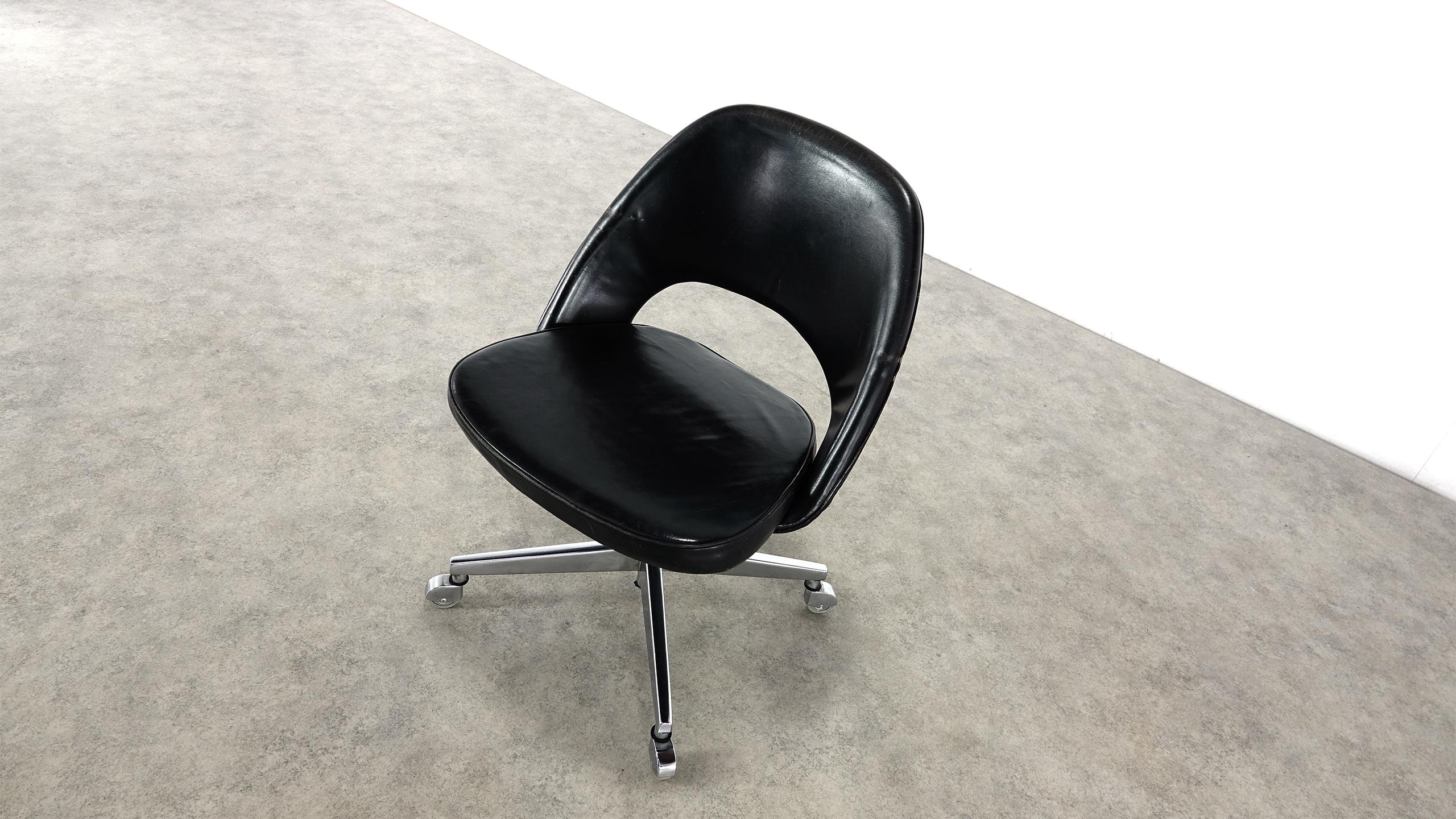 Acier inoxydable Chaise de bureau du début d'Eero Saarinen pour Knoll International en vente