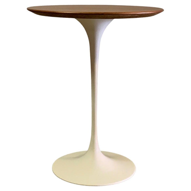 Early Eero Saarinen Tulip Side Table with Walnut Top For Sale