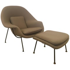 Früher Eero Saarinen Womb Chair und Ottomane:: 1950er Jahre