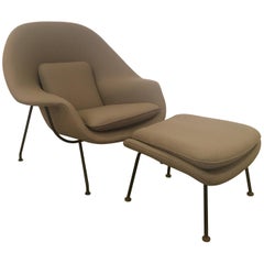 Early Eero Saarinen Womb Chair and Ottoman, 1950s