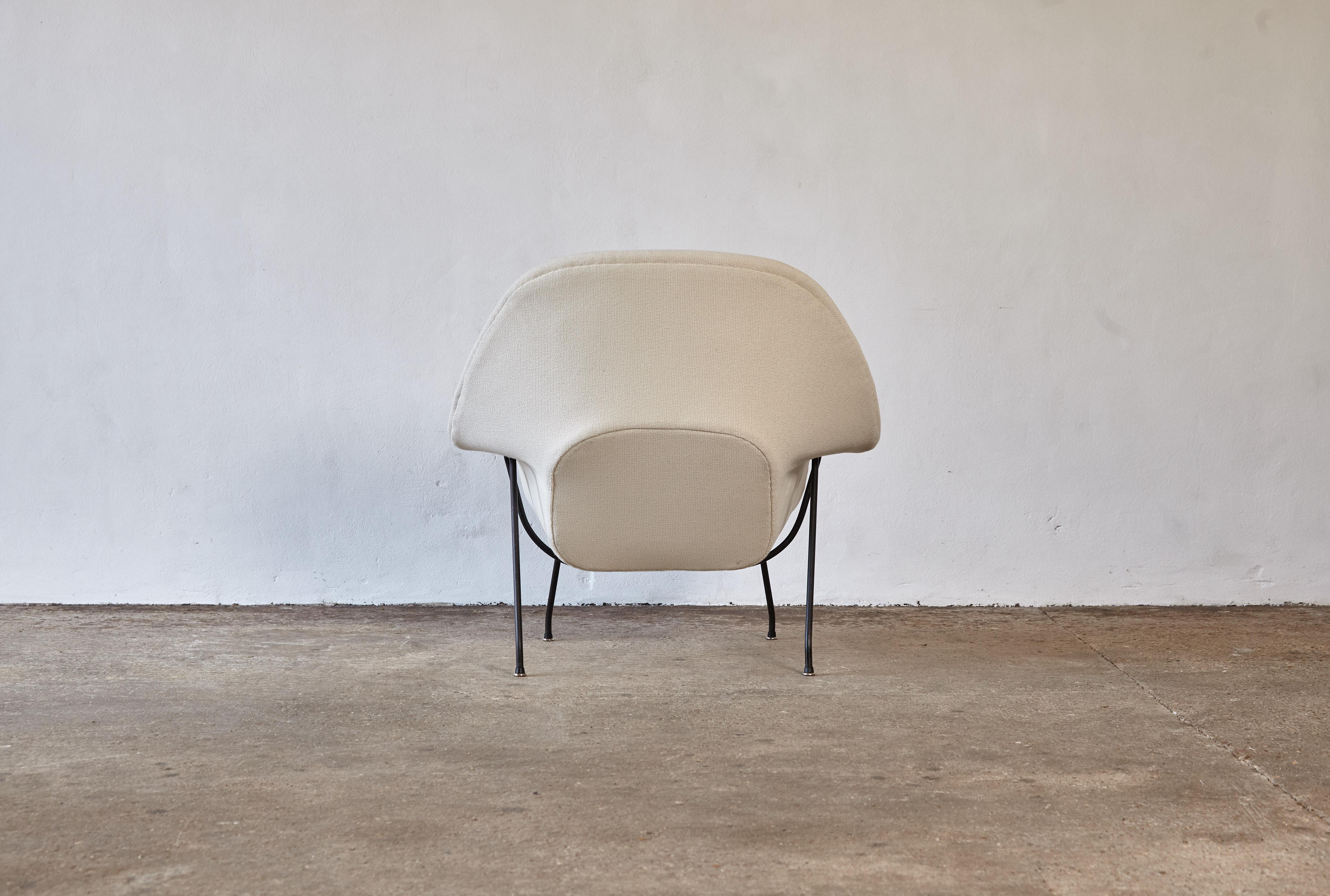 Early Eero Saarinen Womb Chair and Ottoman, Knoll, USA, 1950s-1960s 6