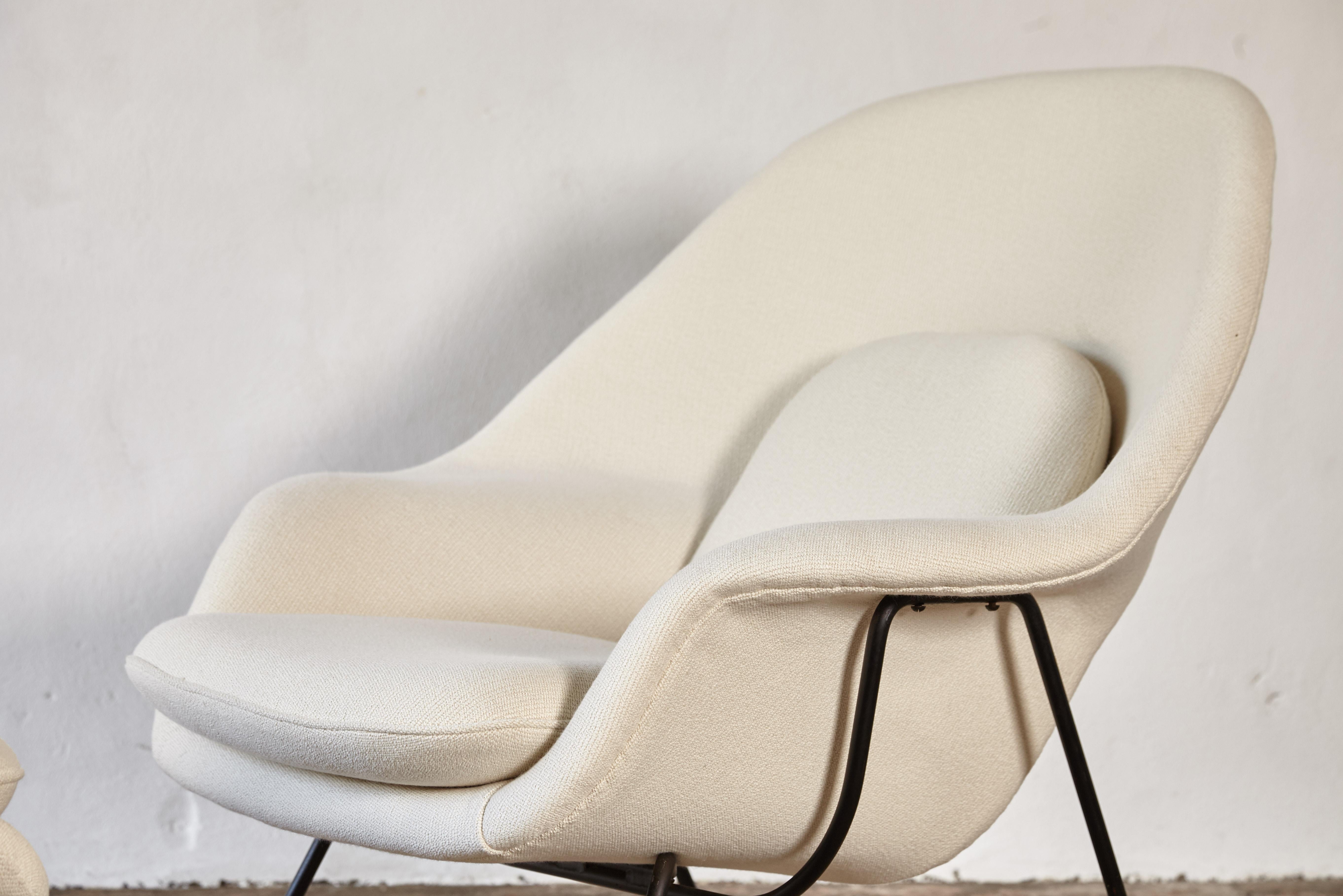 Early Eero Saarinen Womb Chair and Ottoman, Knoll, USA, 1950s-1960s 10