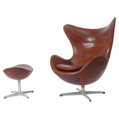 Early Egg Chair and Ottoman by Arne Jacobsen for Fritz Hansen, 1960s