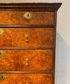 Early 18th Century William and Mary Burr Elm Chest on Stand